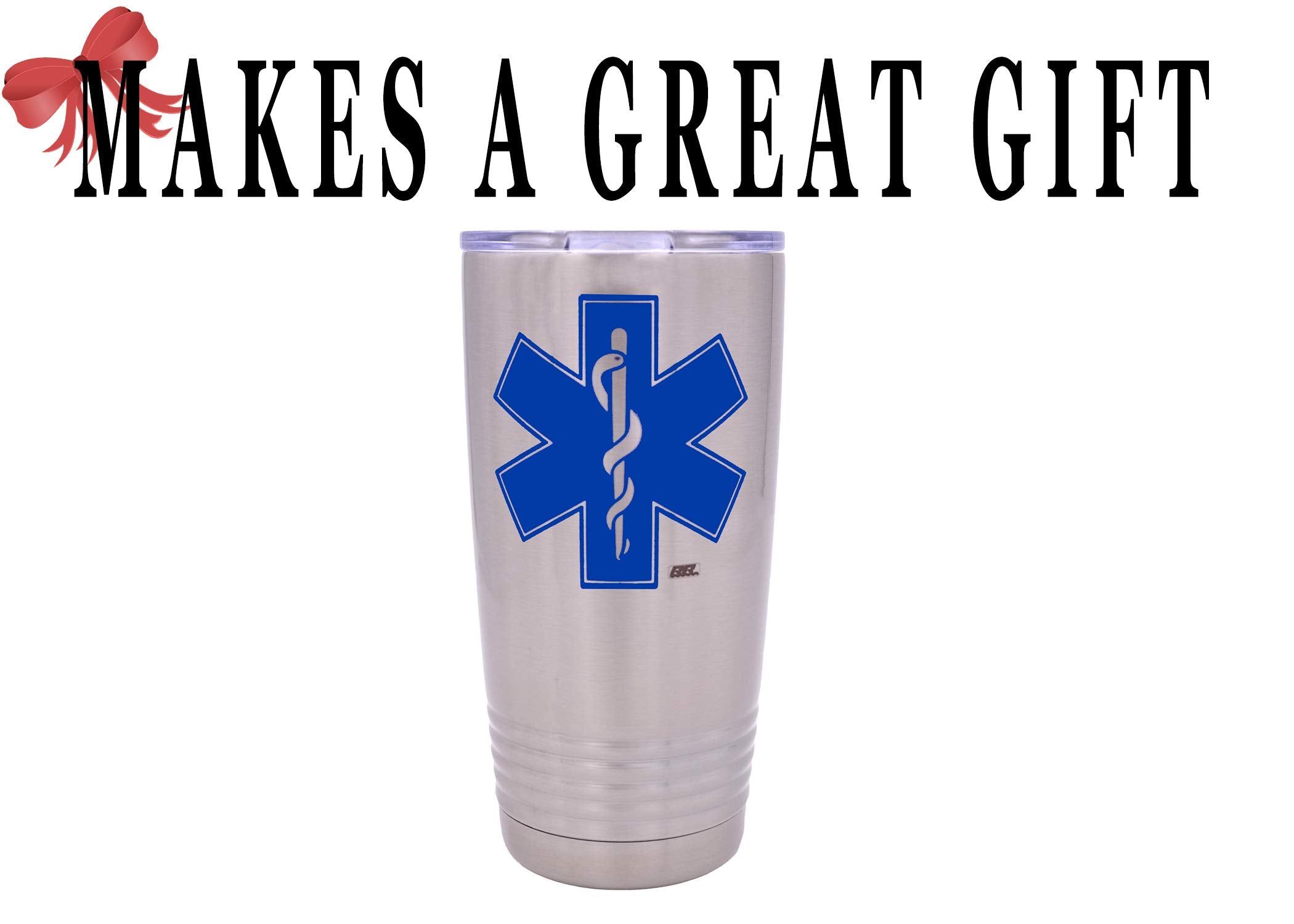 Rogue River Tactical Emt Ems Star Of Life 20 Oz. Travel Tumbler Mug Cup W/Lid Paramedic