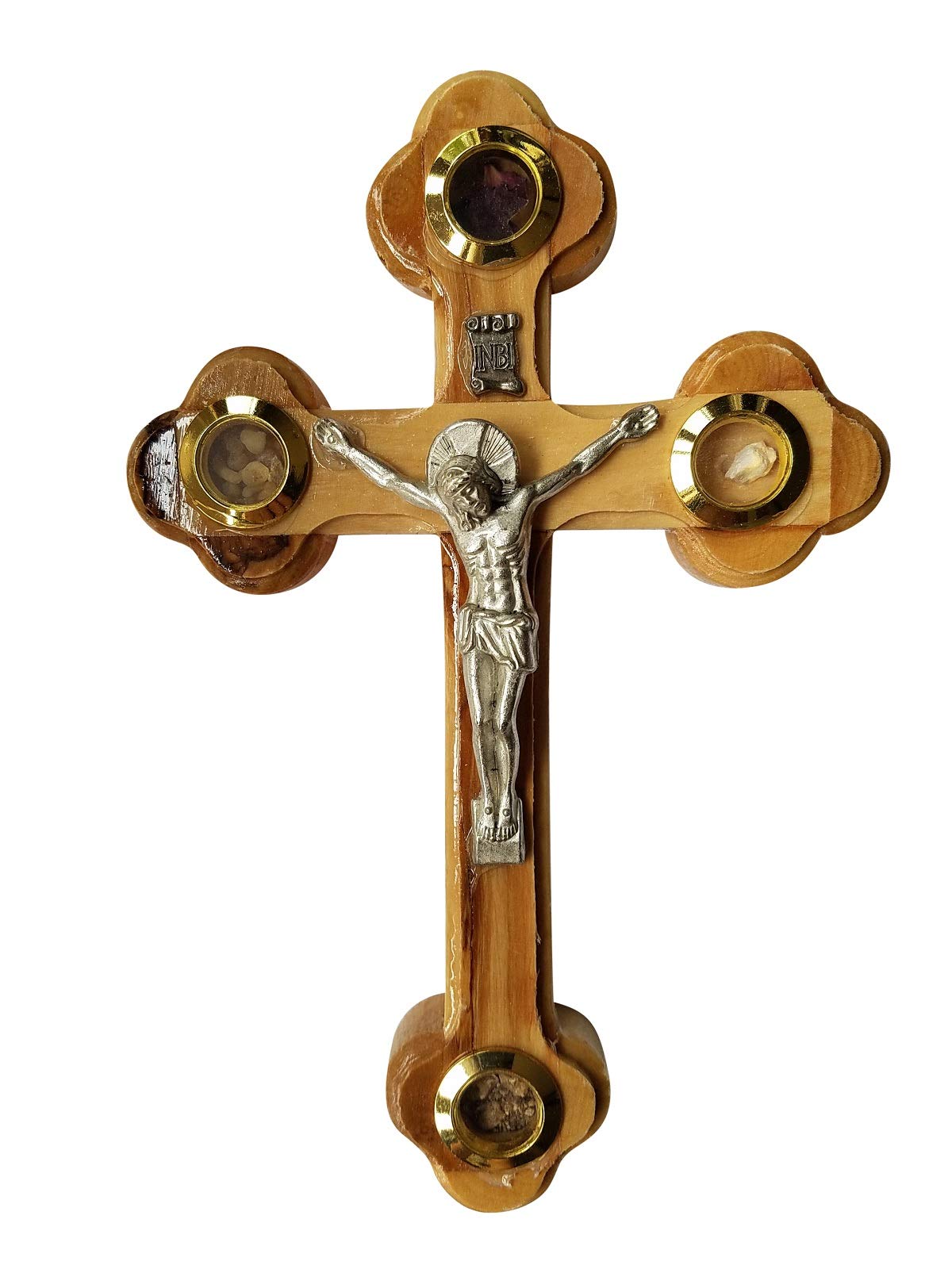Jerusalem Imports Wall Cross Crucifix Orthodox 14 Station 4 Lens Olive Wood Essences (7)