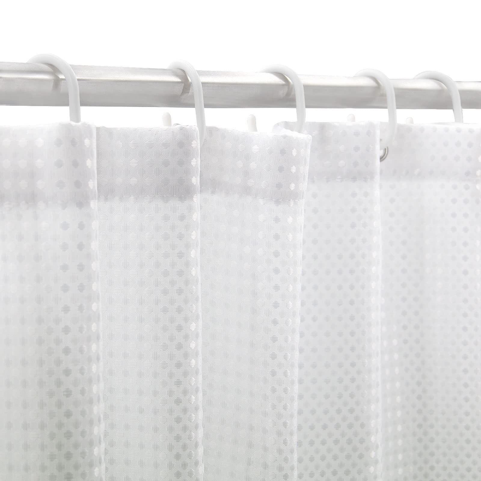 BBiggood Sage Green Shower Curtain with Hook  Ombre Waffle Weave Fabric  Green and White Gradient Fabric Bathroom Decor Shower Set  Washable  72''x72''