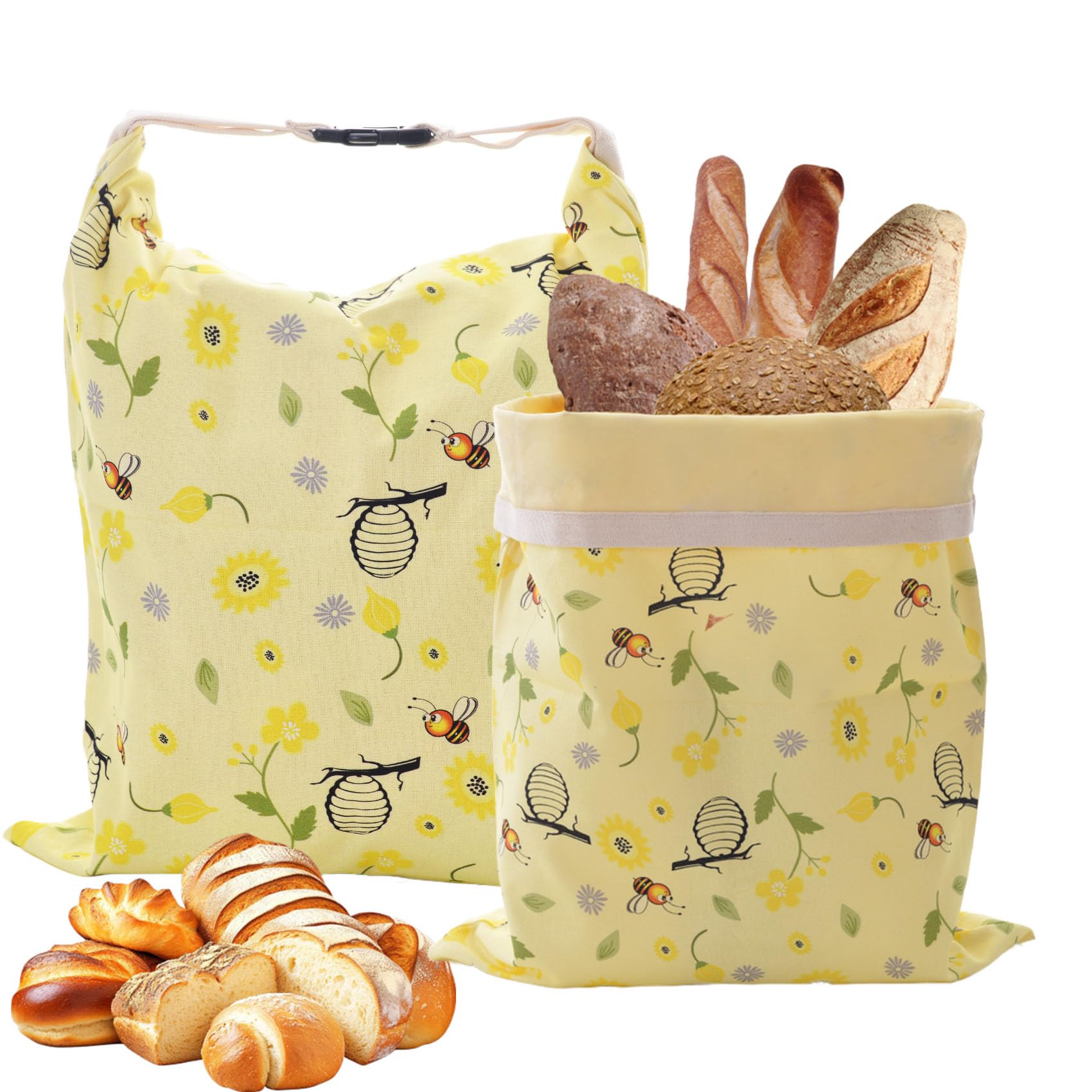 Cnkaite 2 Pack Reusable Beeswax Bread Bags for Homemade Sourdough Bread, 17  13 XL Cotton Beeswax Bags Keep Bread Fresh Sourdoug
