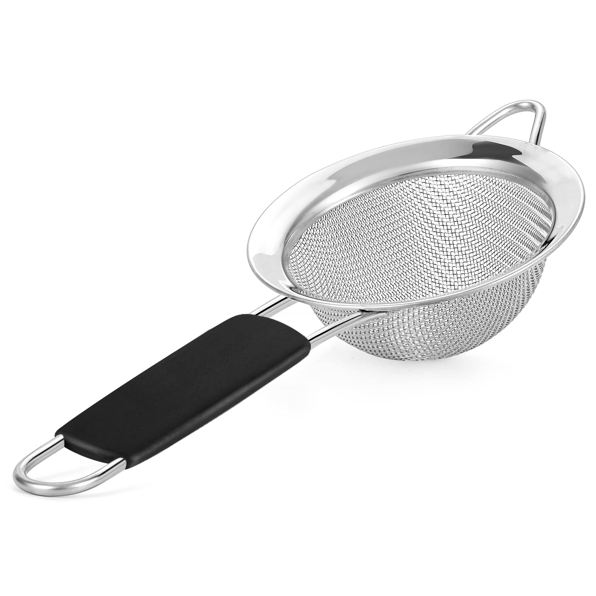Kafoor Fine Mesh Strainer - 3.4 Inch Round Sieve - Tea Strainers For Loose Tea, Coffee Strainer, Food Strainer, Juice Strainer,