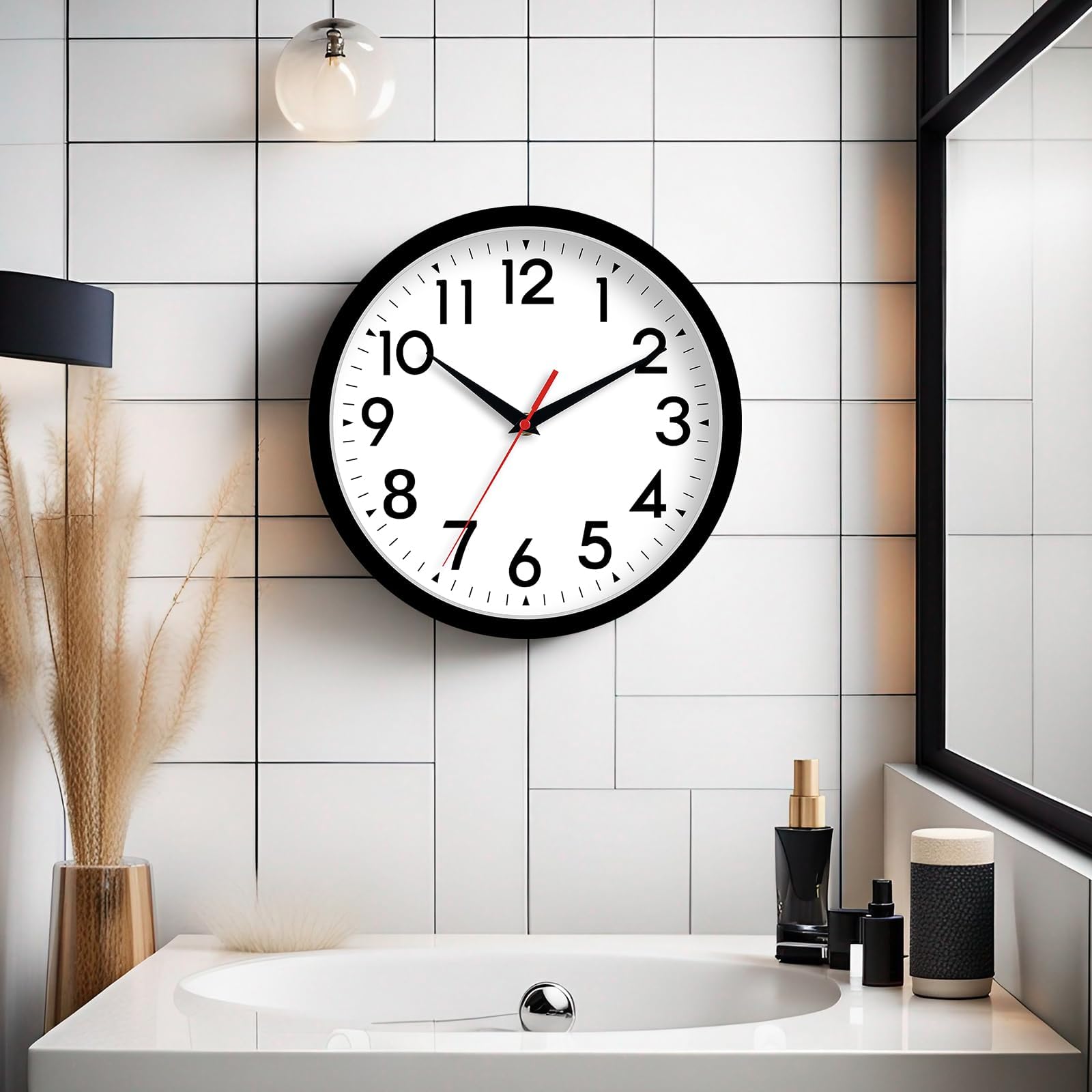 14 Inch Wall Clock, Large Wall Clocks Battery Operated, Big Silent Non-ticking Analog Clock Decorative for Living Room, Office,