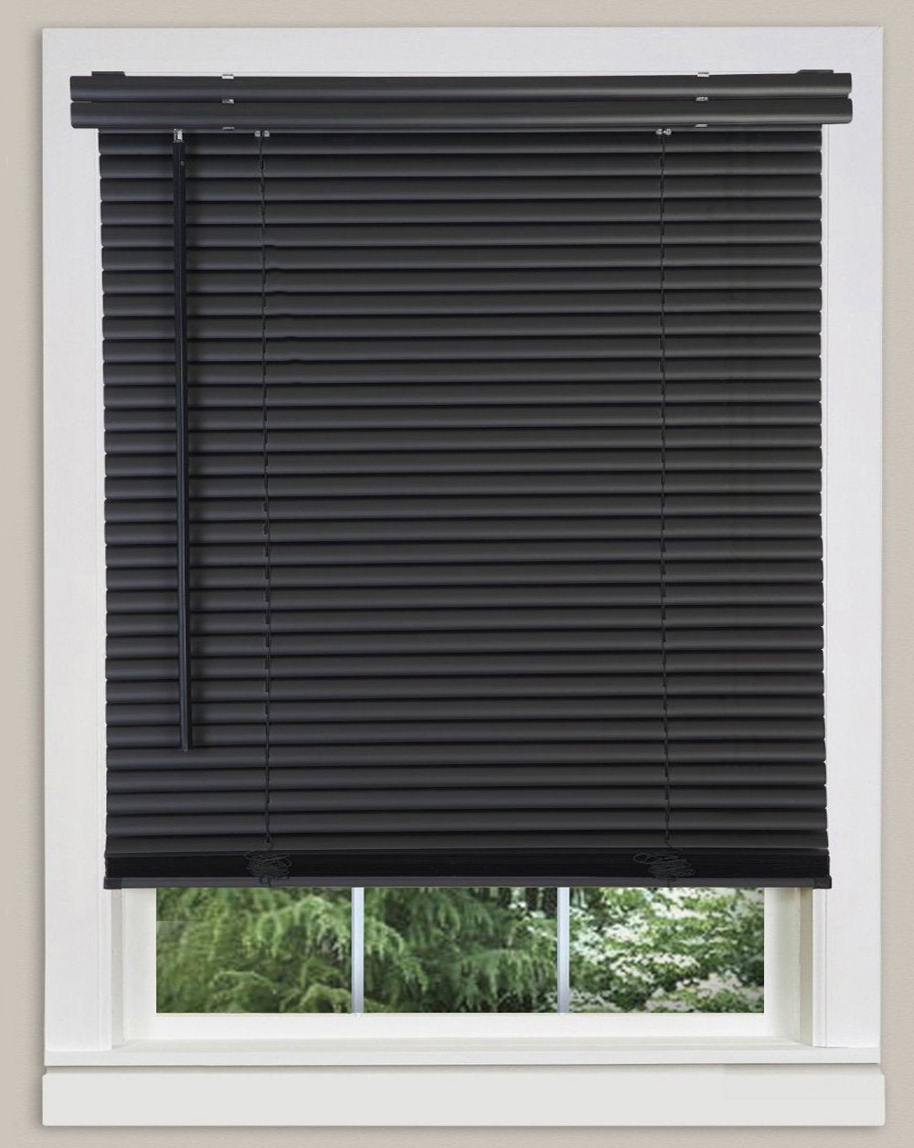 PowerSellerUSA 1 Slats Cordless Window Blinds, 64L x 25W Inches Solid Pattern Light Filtering Vinyl Indoor-Outside Ceiling Mount