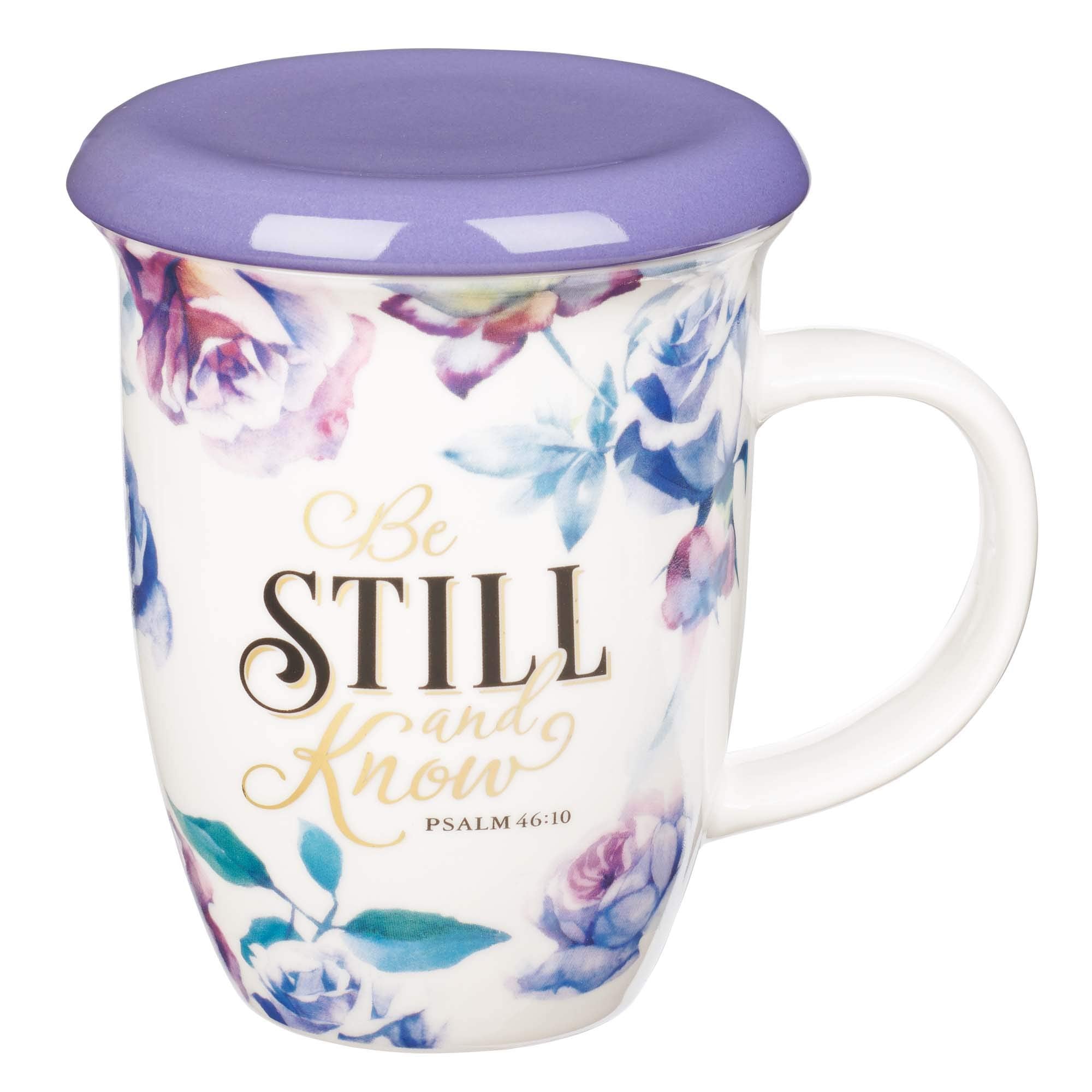 Christian Art Gifts Coffee/Tea Mug With Lid/Coaster Be Still And Know - Psalm 46:10 Bible Verse Encouraging Gift For Women 13 Ou