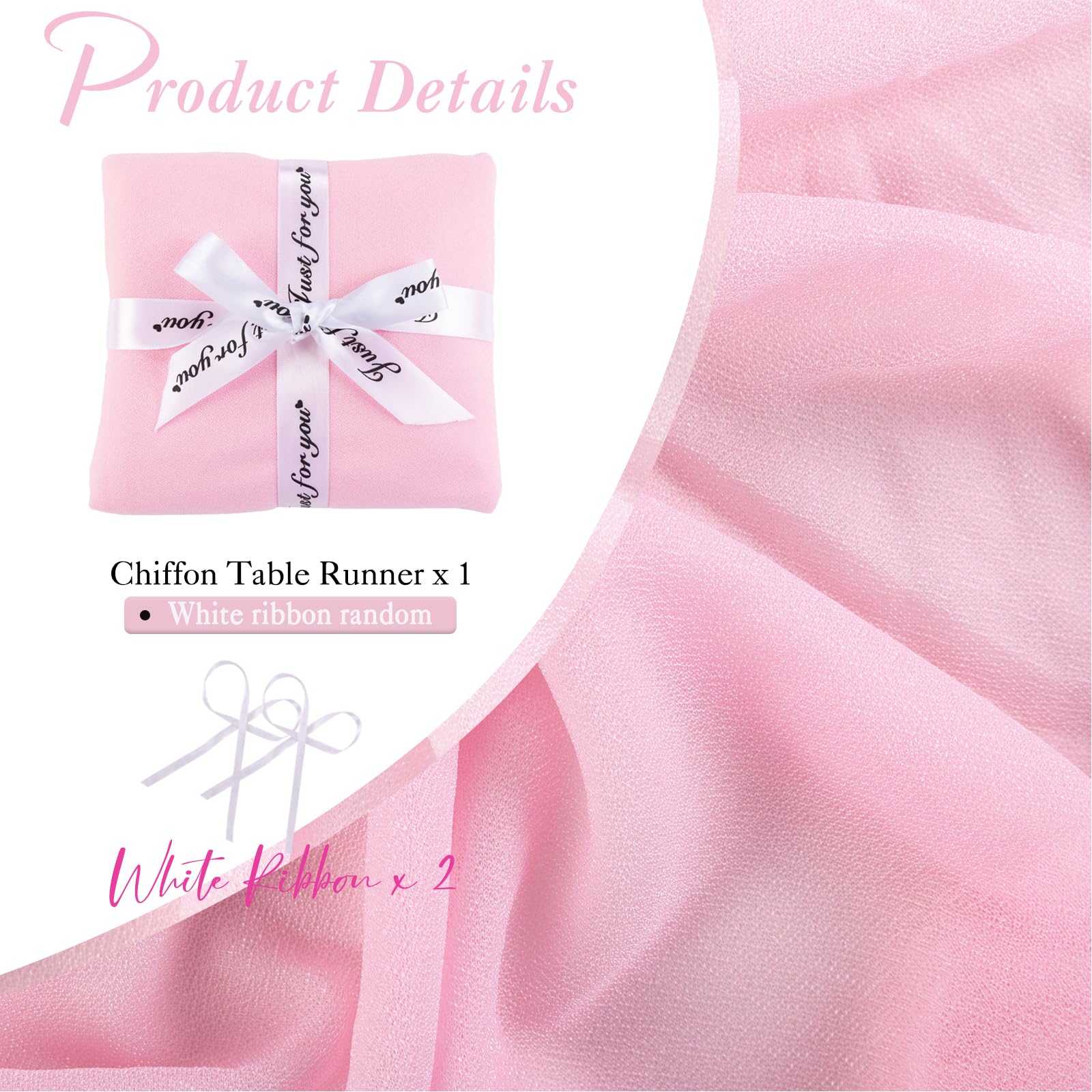 Ruiyok 10Ft Blushing Pink Chiffon Table Runner 30 X 120 Inches Romantic Sheer Table Decorations Long Tulle Runner For Wedding Br