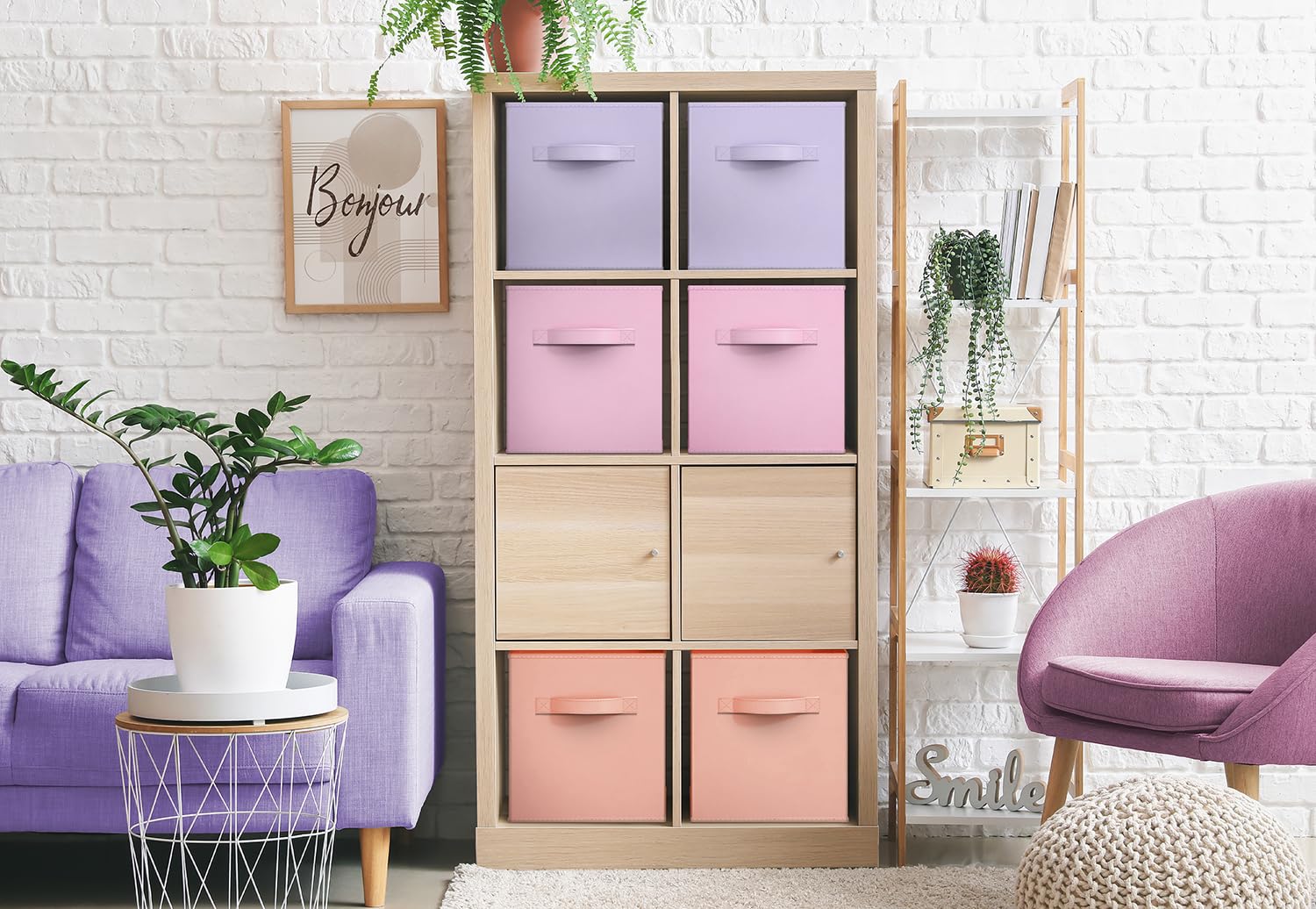 Sorbus Storage Cubes - 11'' Foldable Storage Bins With Handle For Nursery, Playroom, Closet Organizers And Storage - 6 Fabric Sh