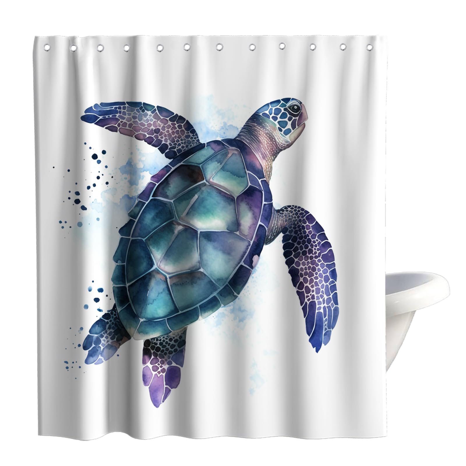 Final Friday Funny Sea Turtle Shower Curtains Ocean Animal Cartoon Kids Theme Cloth Fabric Bathroom Decor Sets With Hooks Waterp