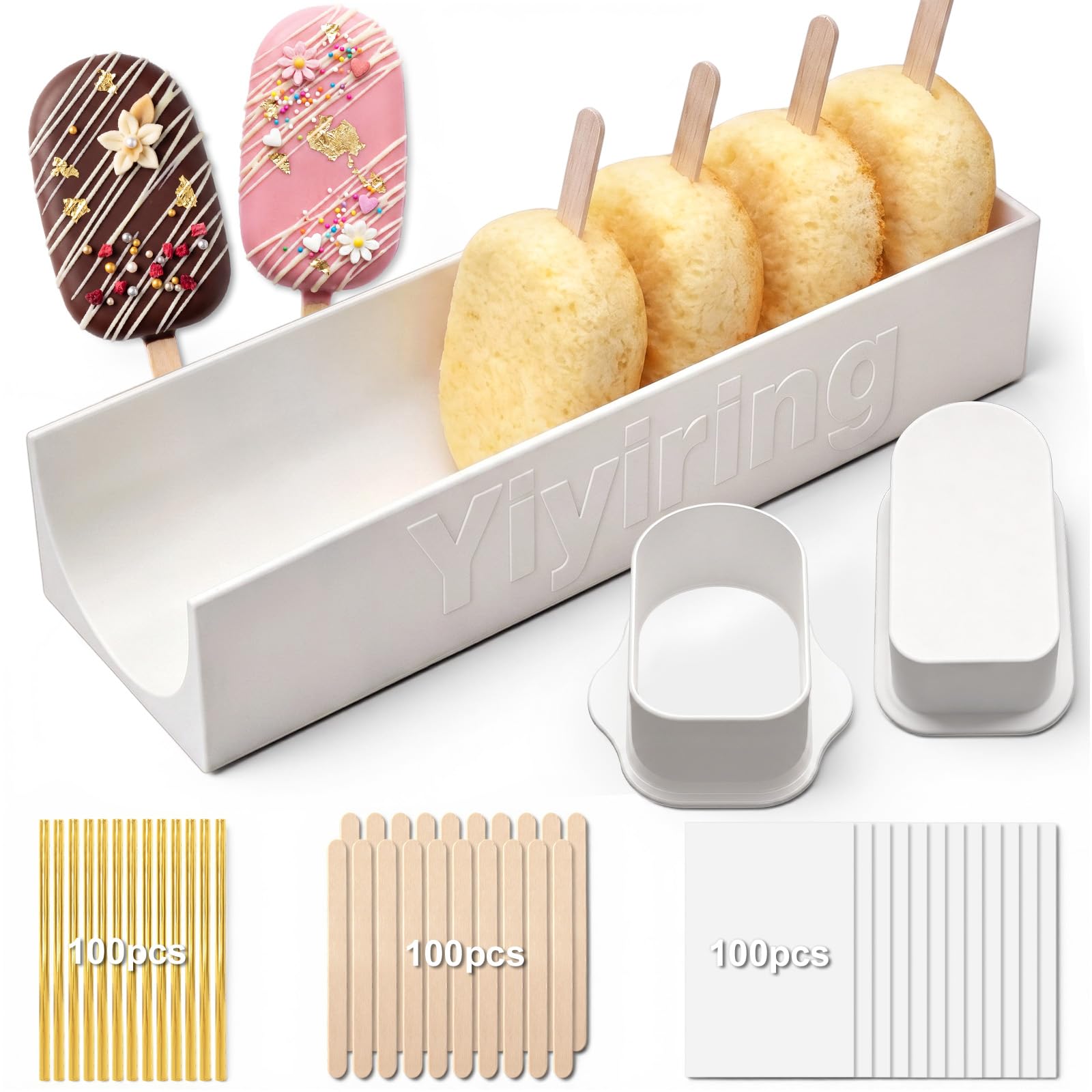 Yiyiring 3.6in Cakesicle Cutter with 9in Tray Cakesicle Mold Set