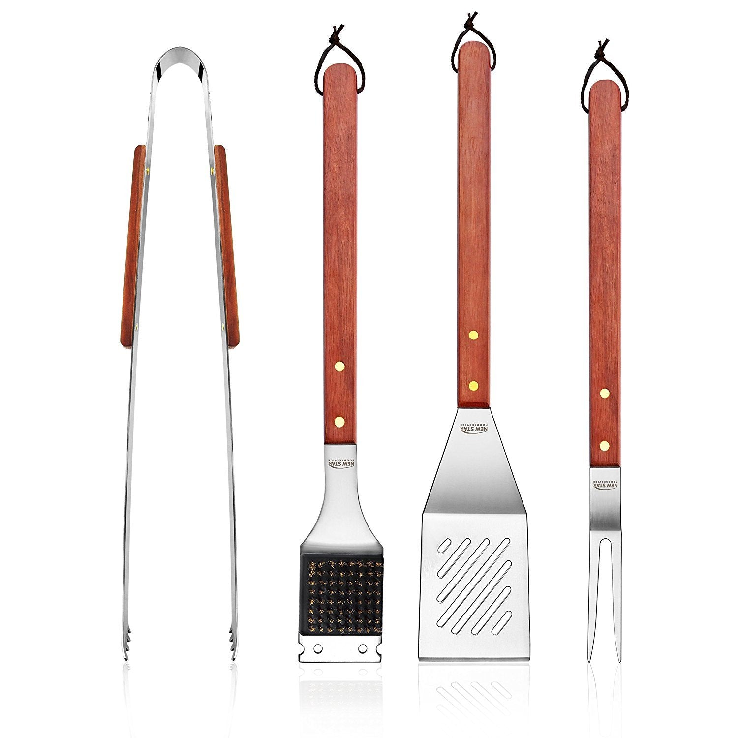 New Star Foodservice 59007 Stainless Steel BBQ Tool Set, Set of 4