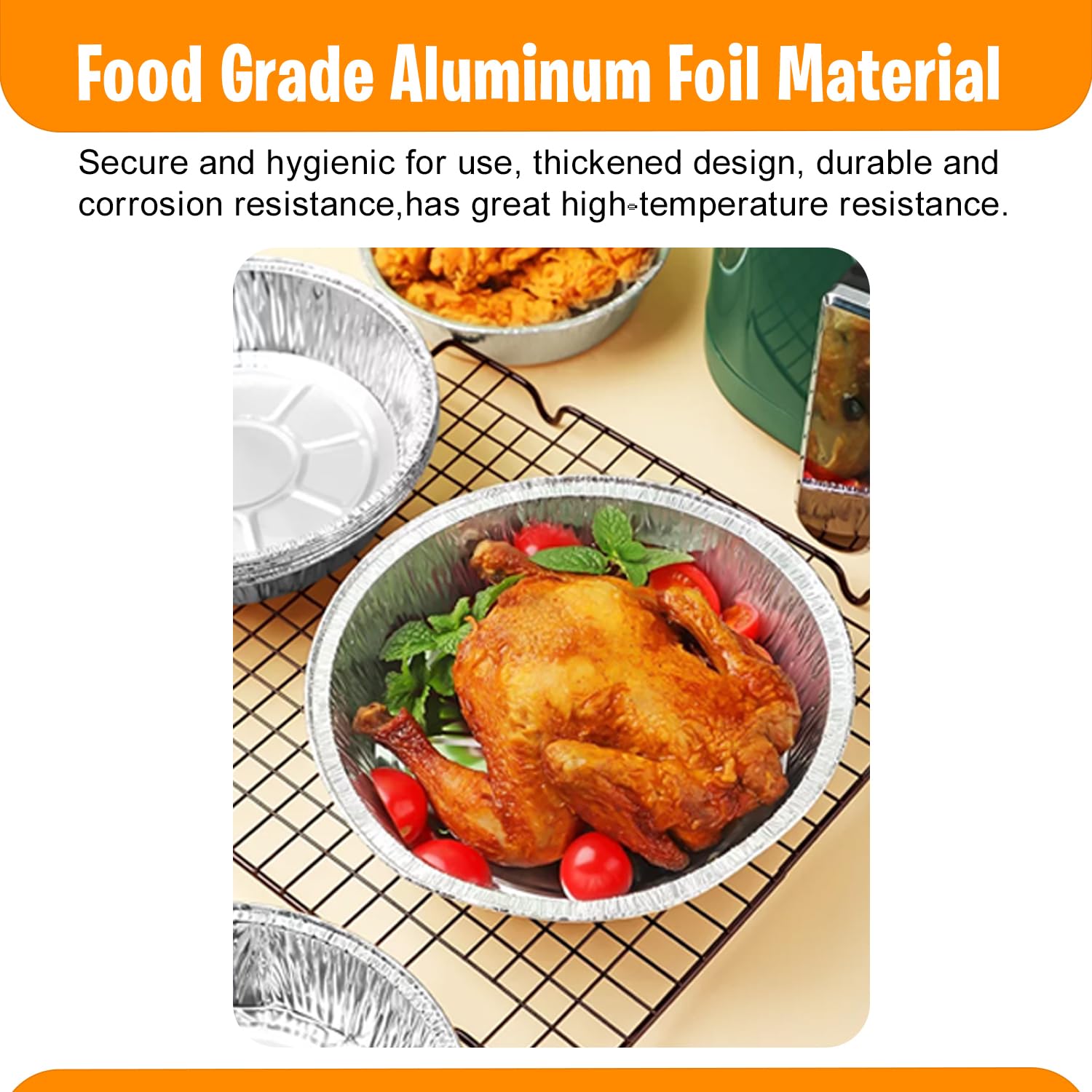 Fonteme Round Aluminum Foil Pan With Board Lids - 20 Pack | 7 Inch Circular Aluminum Pie Pans | Bpa-Free, Freezer & Oven Safe |