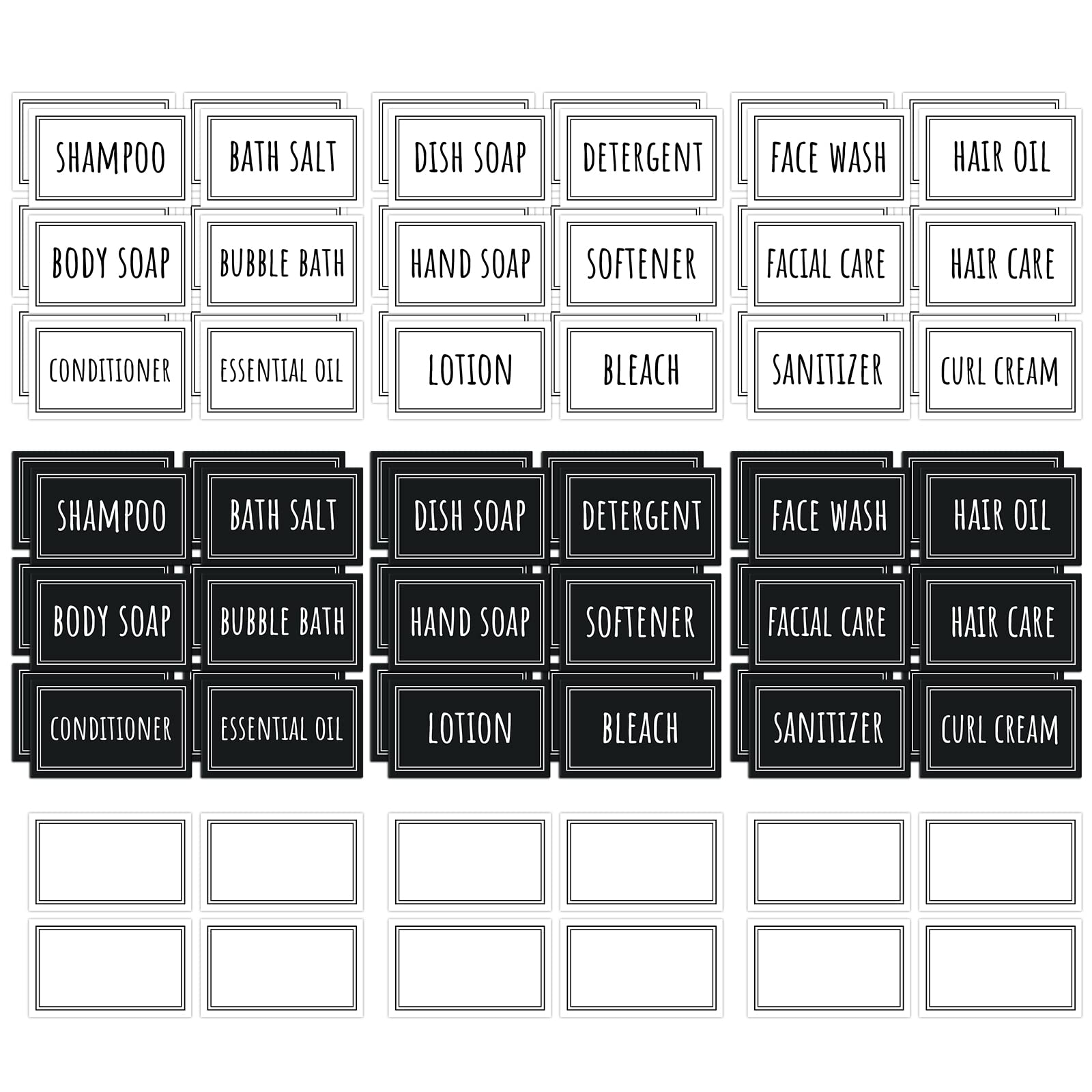 Segbeauty Bathroom Labels For Organizing, 36Pcs Waterproof Laundry Labels Soap Dispenser Stickers, Self-Adhesive Removable Beaut