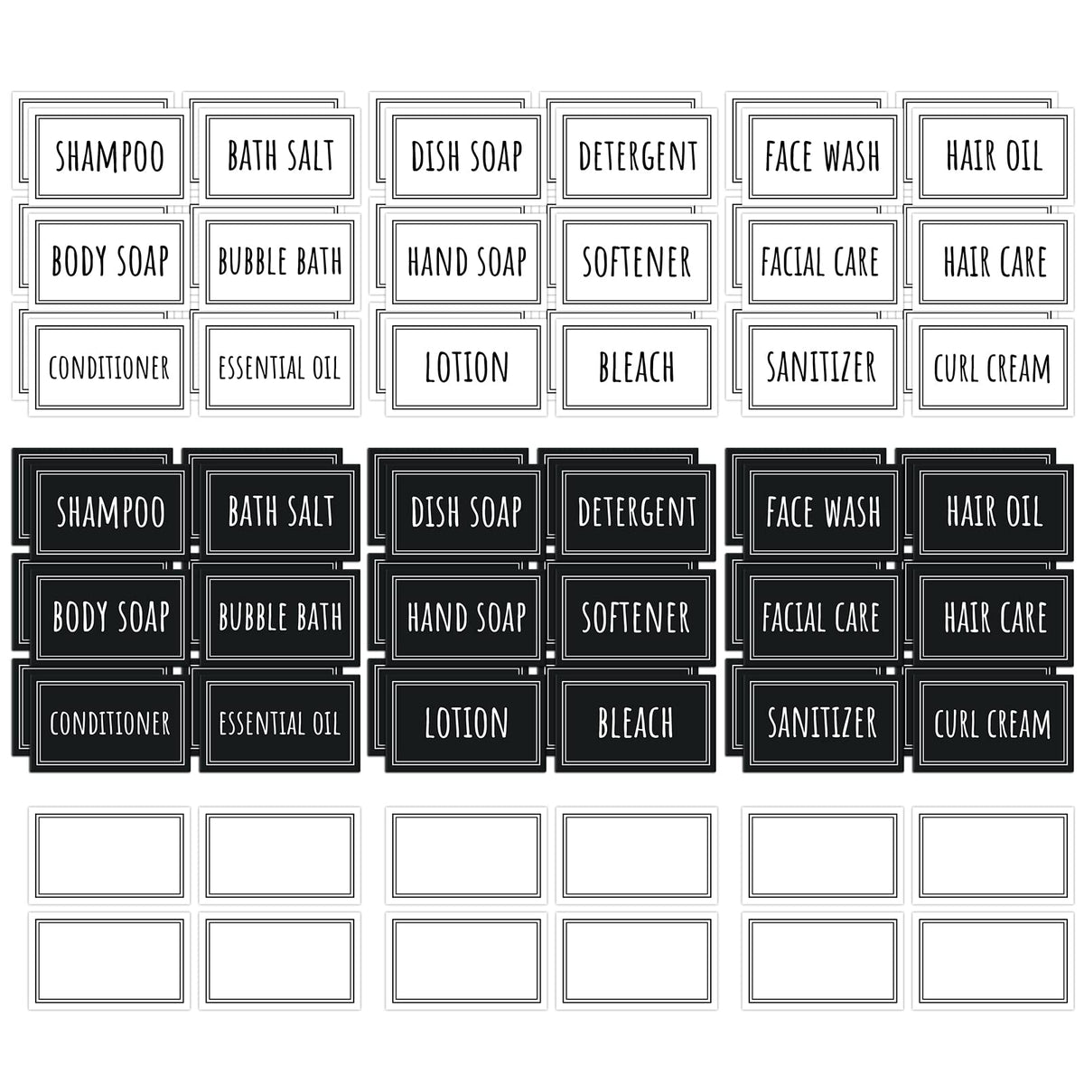 Segbeauty Bathroom Labels For Organizing, 36Pcs Waterproof Laundry Labels Soap Dispenser Stickers, Self-Adhesive Removable Beaut