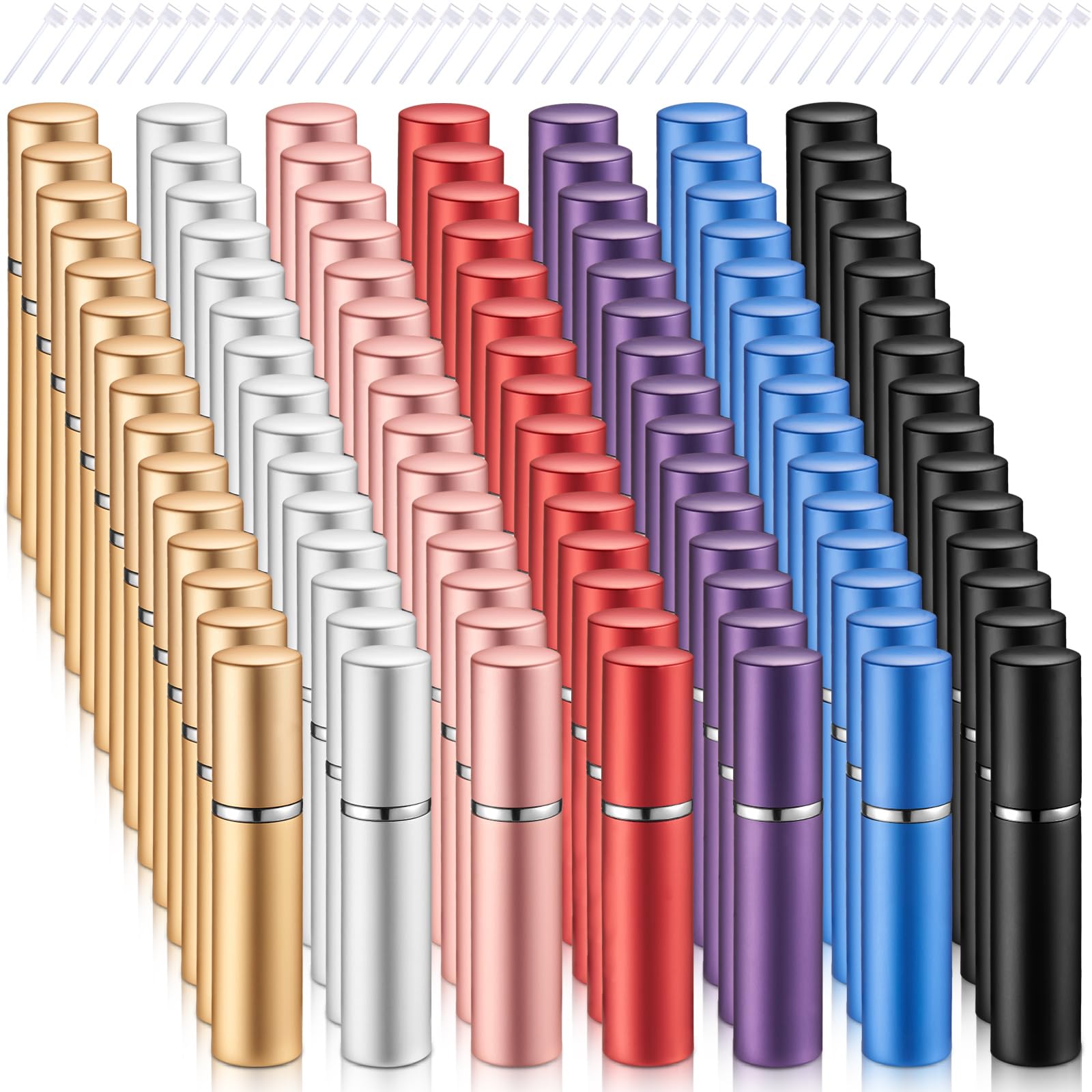 Motiskyy 105 Pcs 10Ml Refillable Perfume Atomizer Mini Refillable Travel Spray Bottle Portable Bottle Bulk With 105 Pcs Perfume