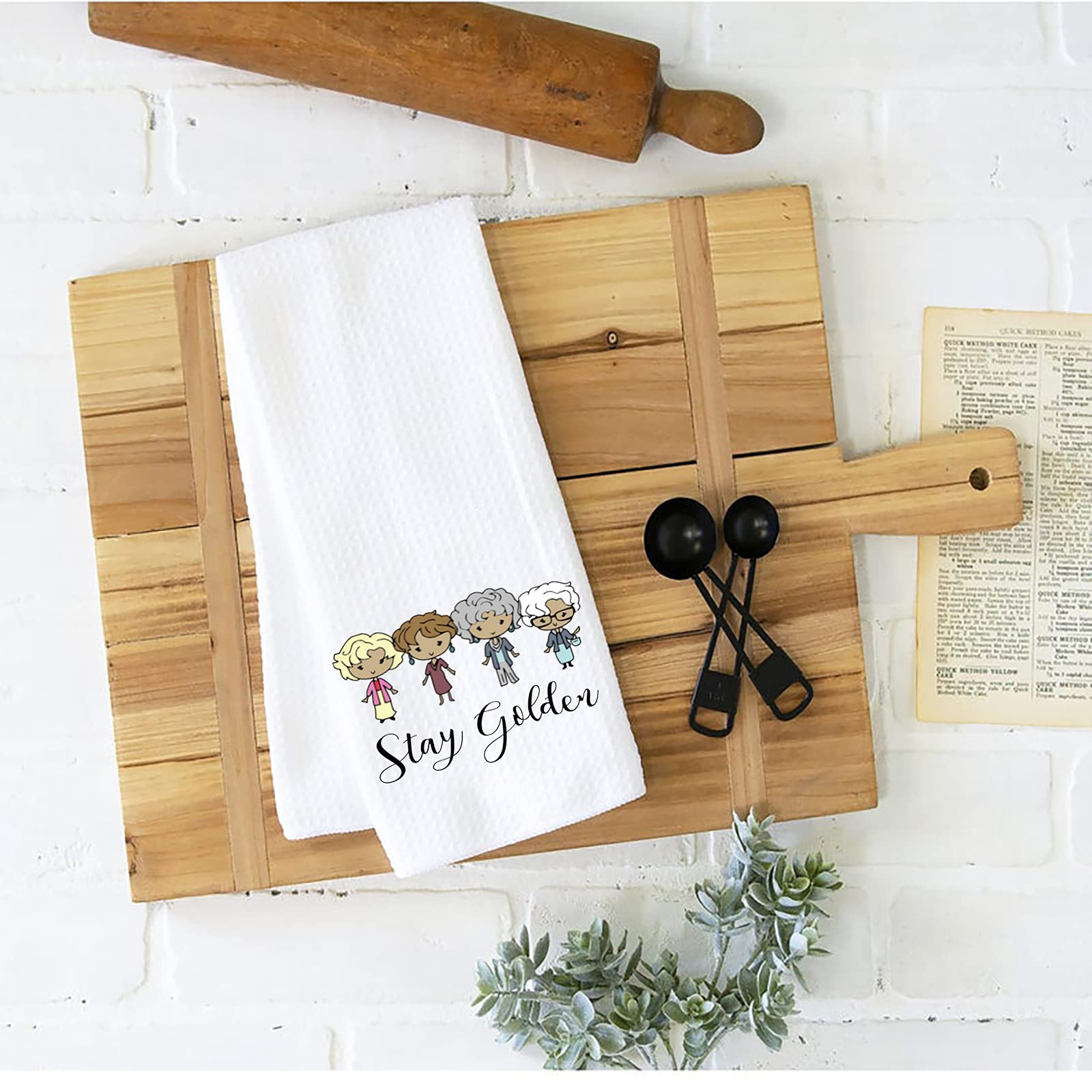 Wcgxko Tv Show Inspired Stay Golden Kitchen Home Decor Hostess Gift Flour Sack Towel Dish Towel Hand Towel (Stay Golden Towel)