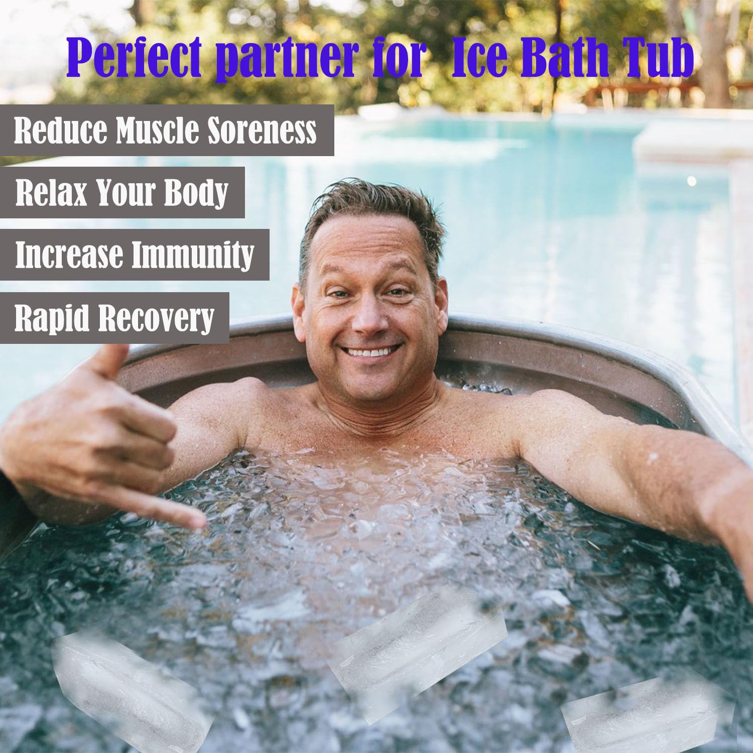 5Pcs Extra Large Ice Block Mold, Silicone Ice Block Molds For Ice Bath Tub, Big Ice Cube Molds For Ice Bath, Blue Ice Maker For