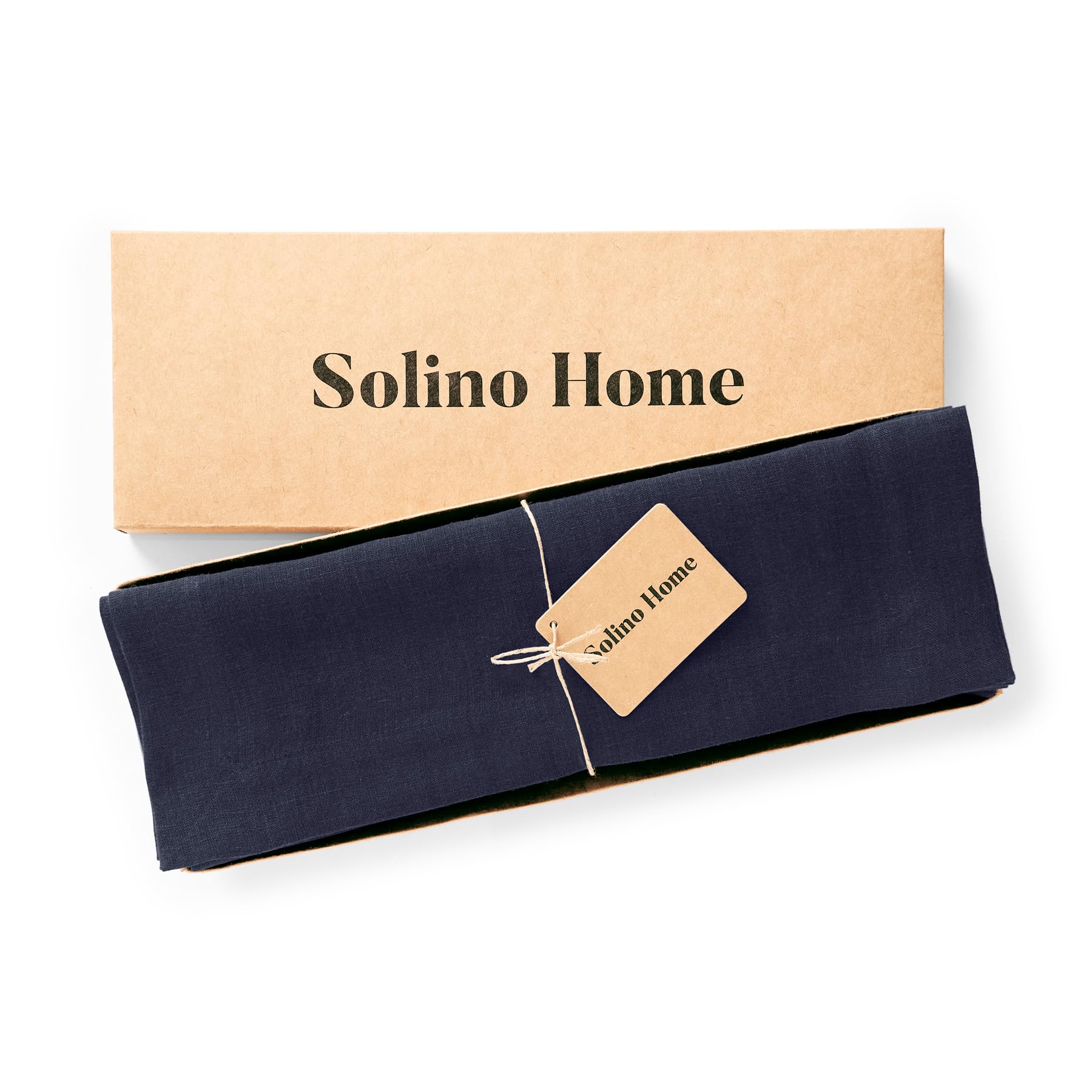 Solino Home Linen Placemats 19'' L X 14'' W Inch - 100% Pure Linen Indigo Navy Cloth Placemats Set Of 4 - Sonoma, Washable Fabri
