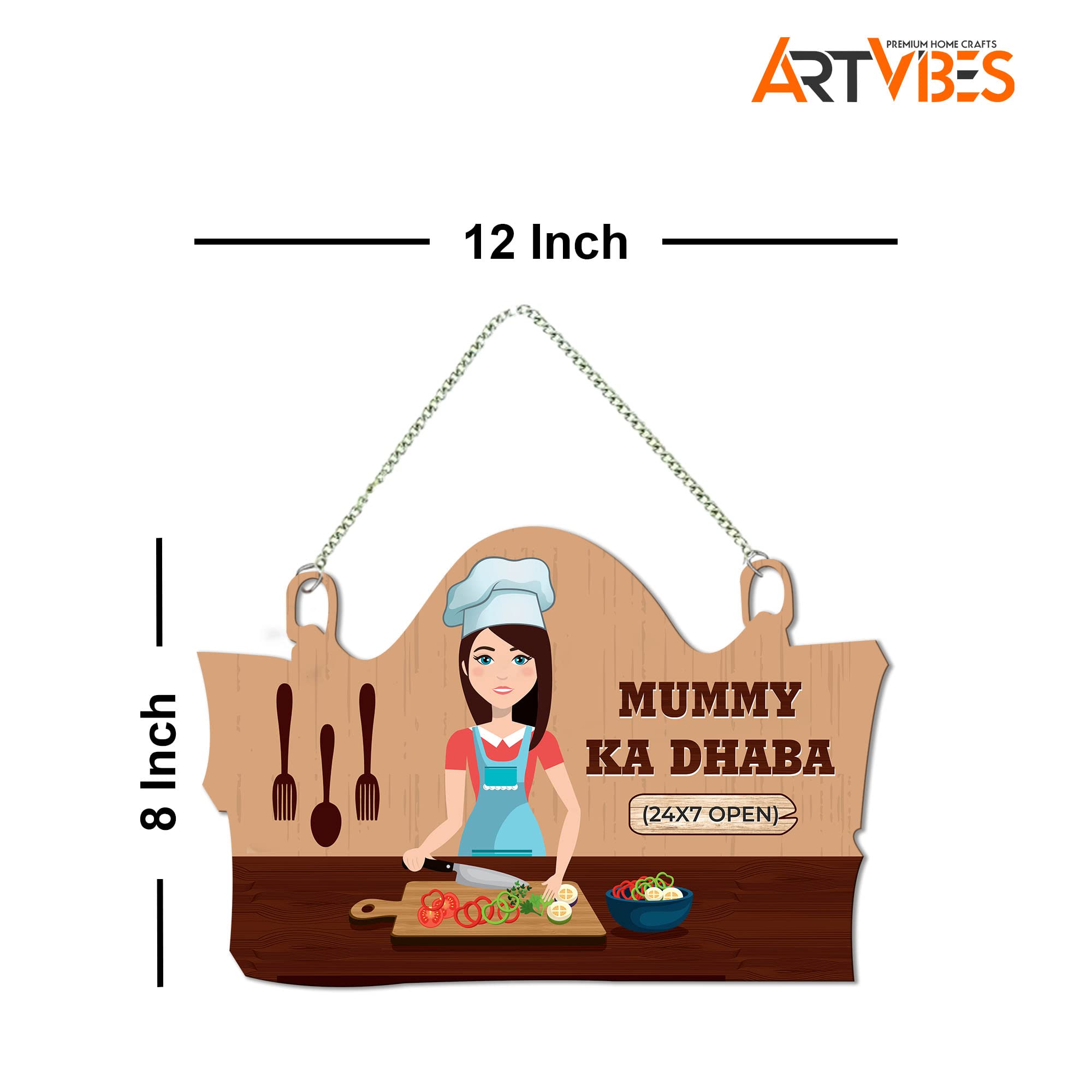 Artvibes Kitchen Wall Hanger for Home Decor | Gifts | Wall Art for Living Room Wall | Decoration Wooden Hanging Items | Kitchen