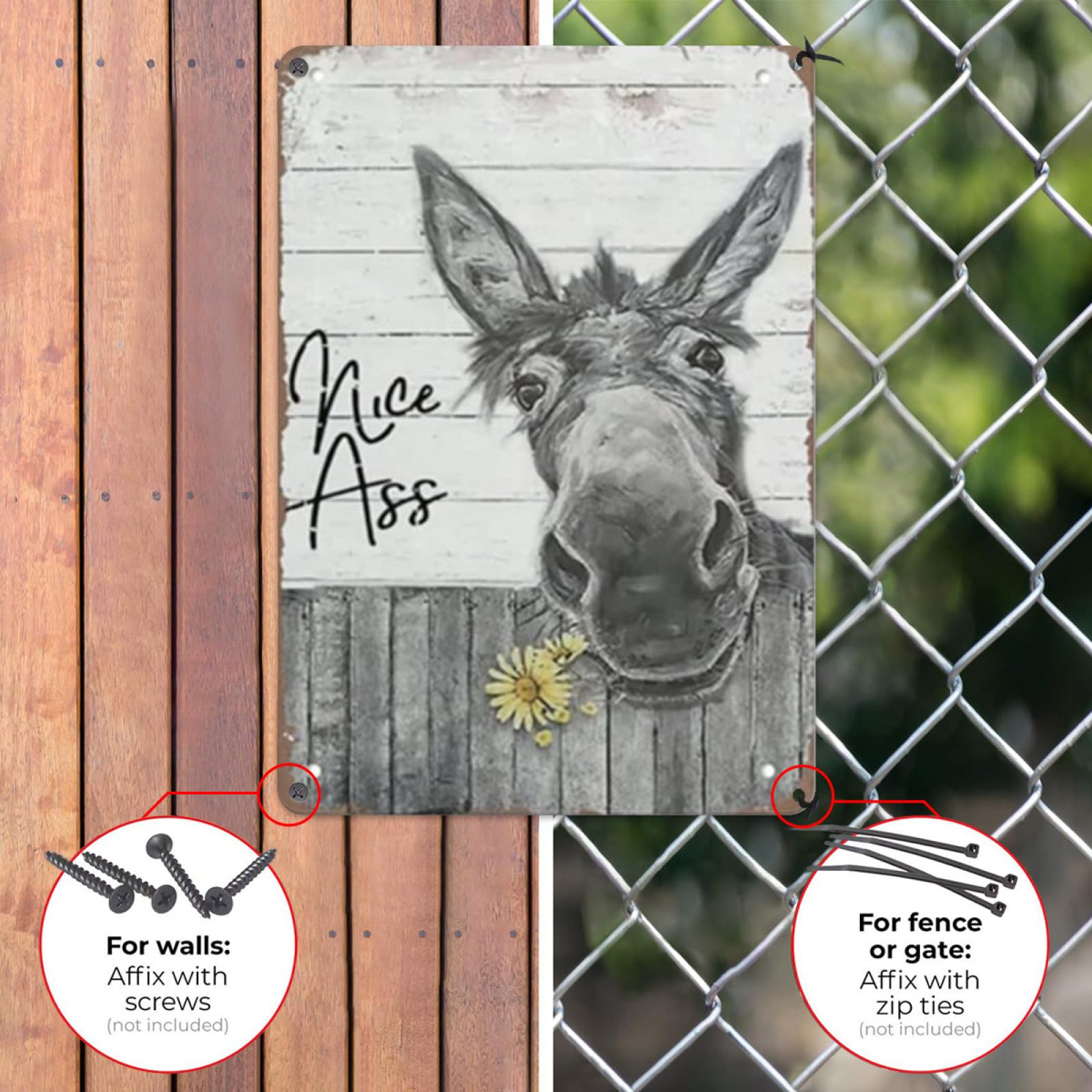 Funny Donkey Tin Sign Decor Donkey Lovers Farmhouse Decor Vintage Donkey Signs Wall Art Poster Retro Metal Poster Bar Home Bathr