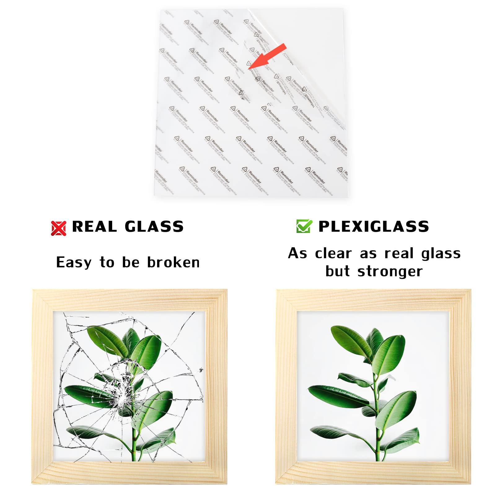 4x4 Grain Picture Frames Square Classic Natural Wood 6 Pack for Wall Mounting and Tabletop Display