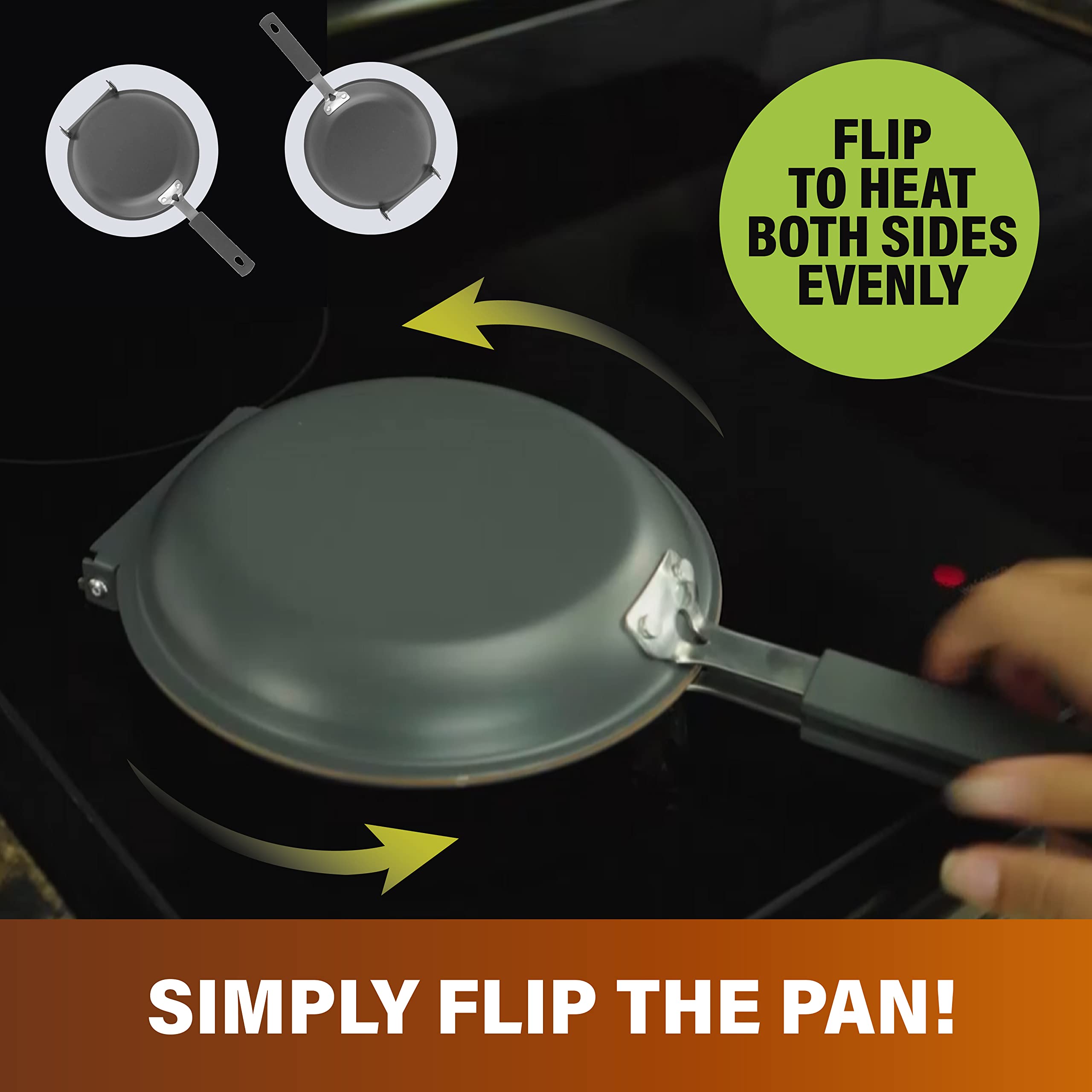 Gotham Steel Double Sided Pan, The Perfect Pancake Maker - Nonstick Copper Easy To Flip Pan, Frying Pan For Fluffy Pancakes, Ome