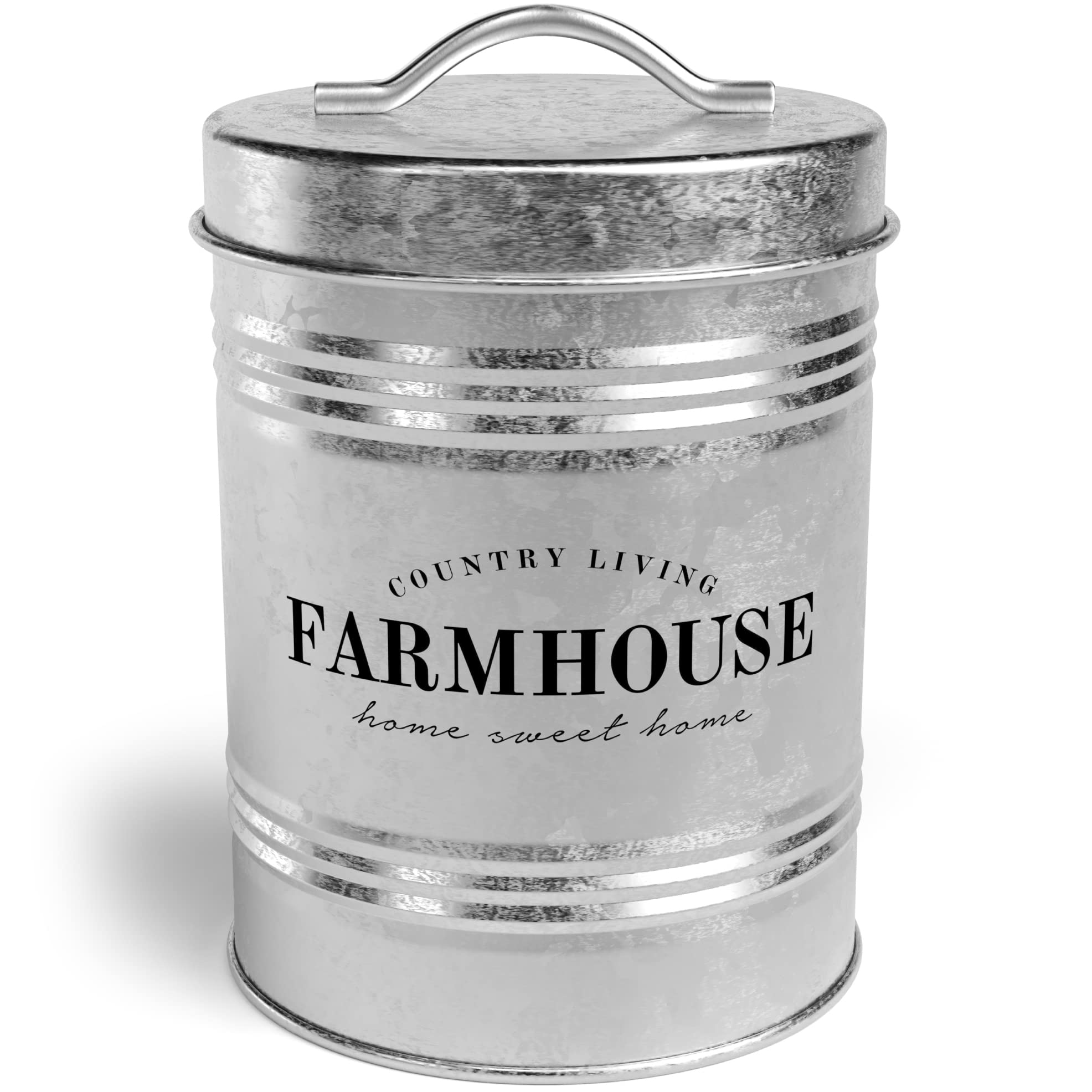 Amici Home Farmhouse Galvanized Canister | Dry Food Storage Container | Airtight Lid | 76 Oz Capacity | Farmhouse D  Cor | Rusti