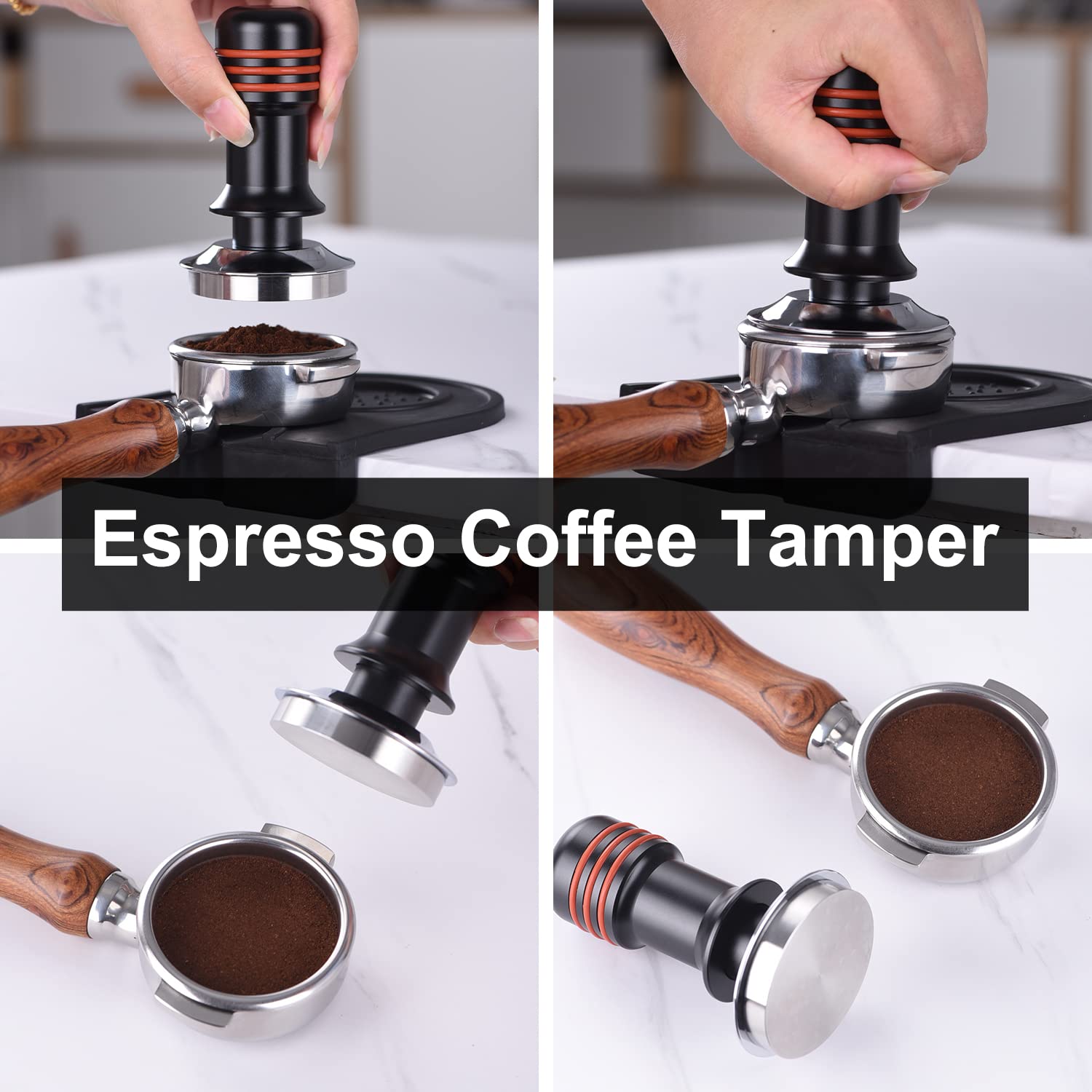 Seeblu Espresso Tamper 58Mm, Coffee Tamper With 30Lbs Spring Loaded, Hand Press Tamper Tool For 58Mm Portafilter, Calibrated Tam