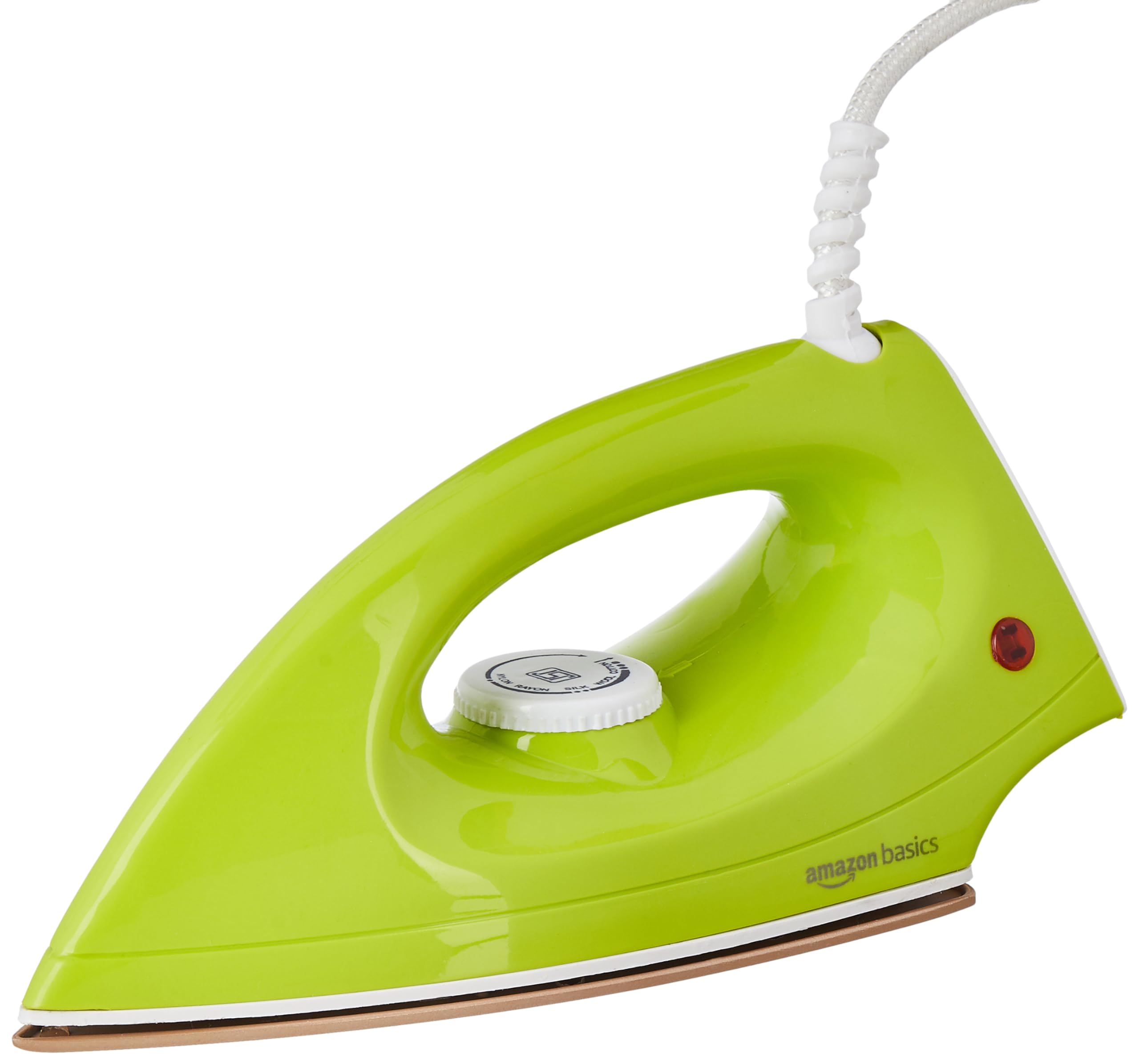 Amazon Basics Ceramic Dry Iron | Ergonomic HandGrip | Cool Touch Handle | 1000 Watts | Green