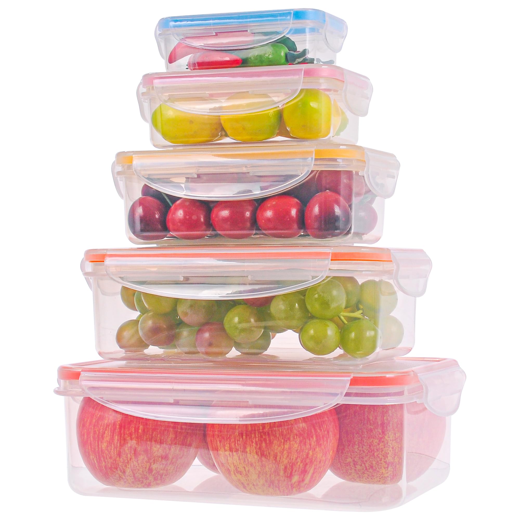 Rockberry 10 Pcs Food Storage Containers -Bpa Free Leak Proof Plastic Food Storage Containers With Lids Airtight-Microwave Freez