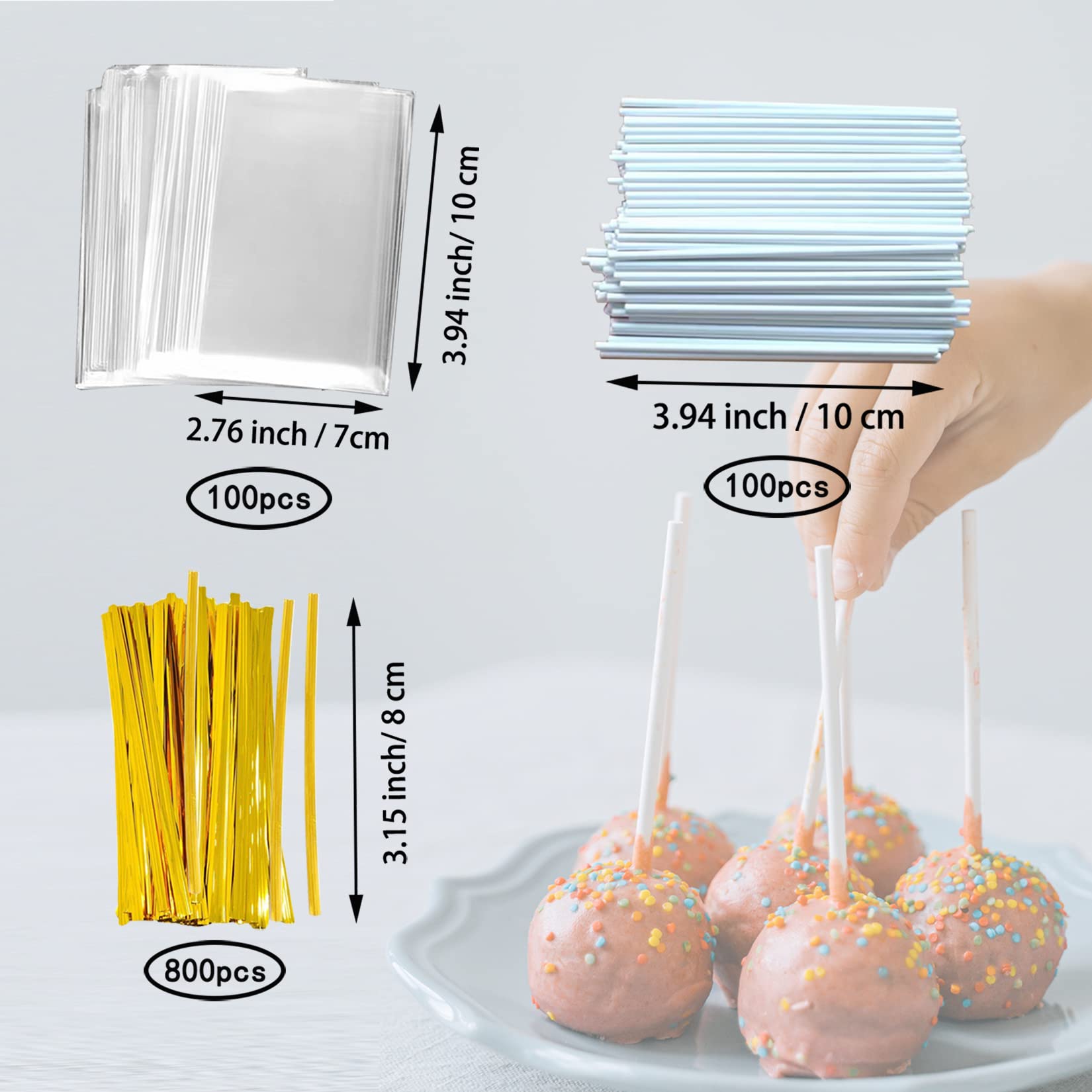 JAMCARI Cake Pop Mold - 20 Cavity Silicone Baking Mold with Gift Bags & Decorating Pen - Metallic
