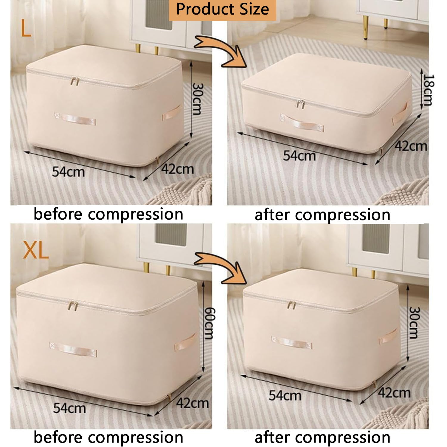 Ultra Space Saving Self Compression Organizer, Heavy Duty Moving Bags, Storage Tote For Space Saving, Self Compression Moving La