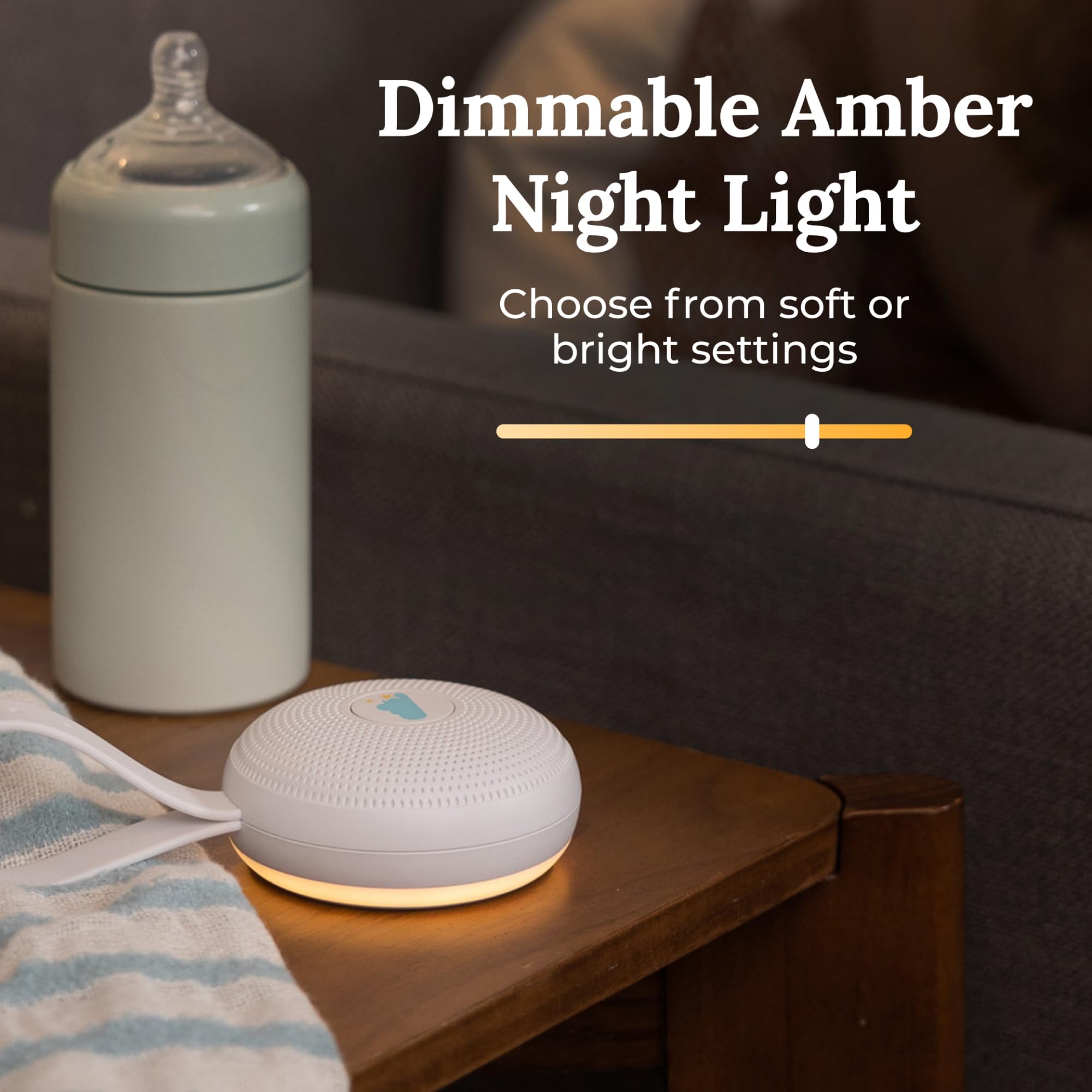 Yogasleep Hushh+ Portable White Noise Machine for Baby  20 Soothing Natural Sounds  Wireless Charging & Speaker  Compact Size  Noise Canceling for Better Sleep  Privacy & Nursery Must Have