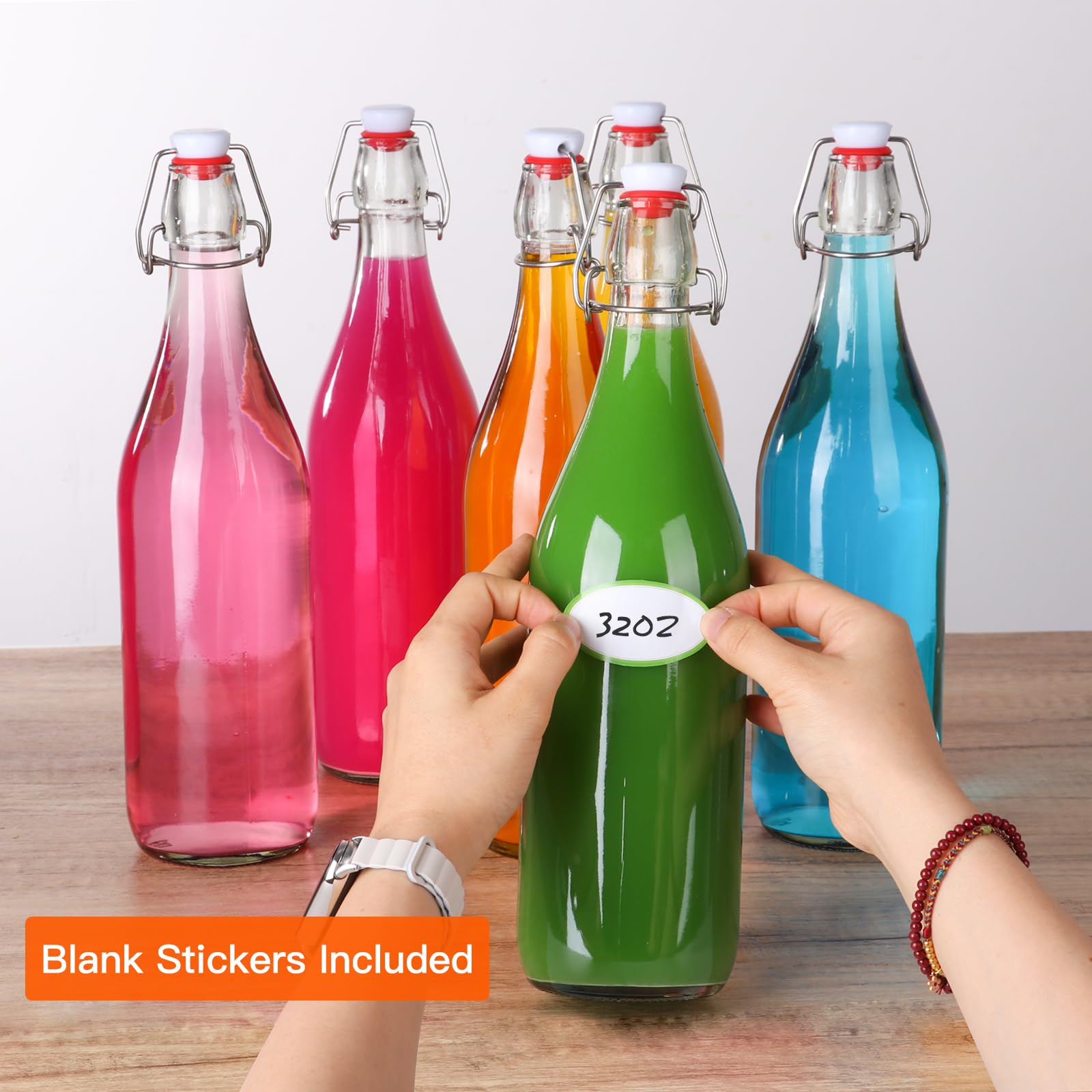 Flip Top Glass Bottle 32Oz 6Pack, Swing Top Glass Bottles With Airtight Flip Lids For Vanilla Extract Bottles/Home Brewing/Bever