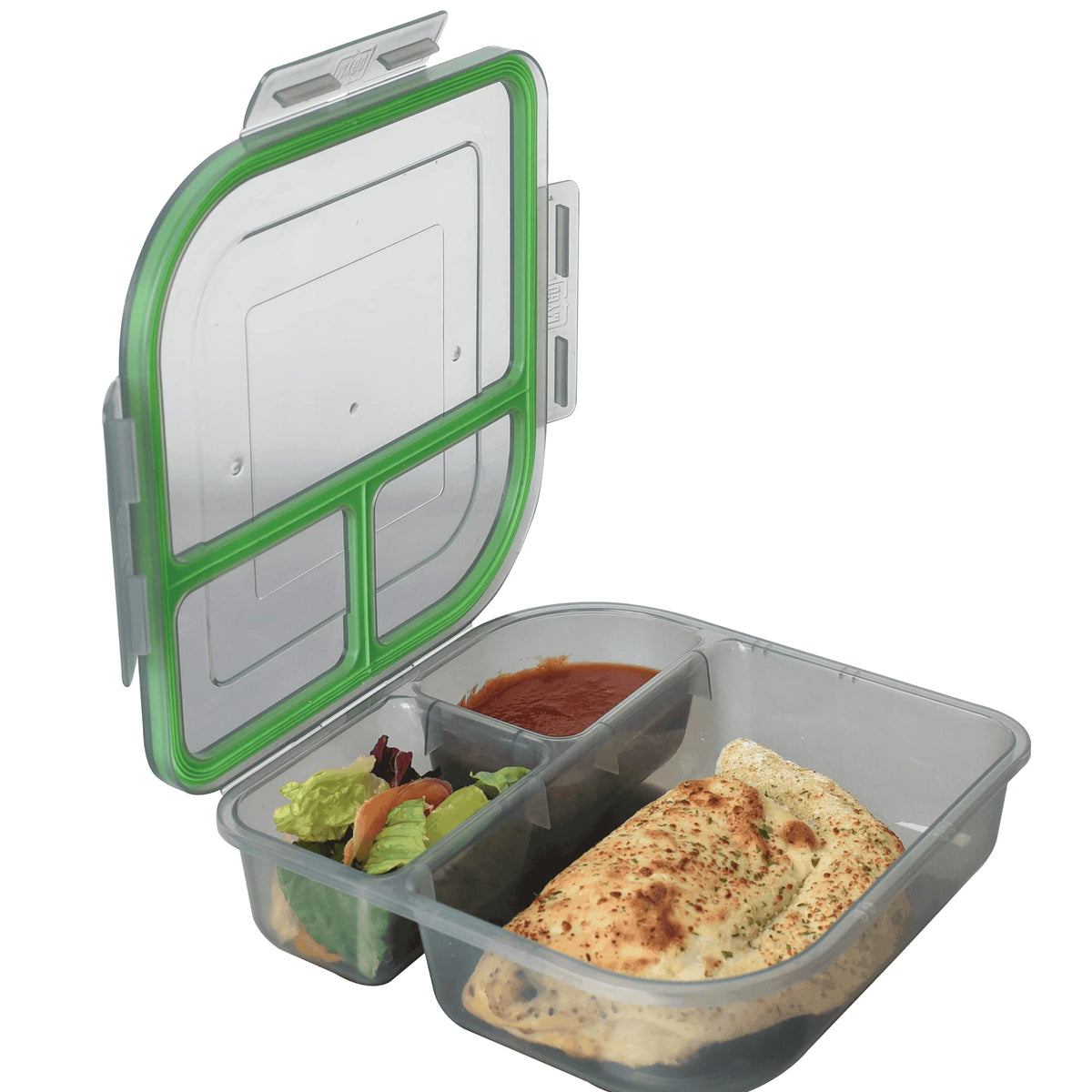 MyGo Container Small To-Go 3-Compartment Food Container, 8 x 8 x 2-1/2 ...