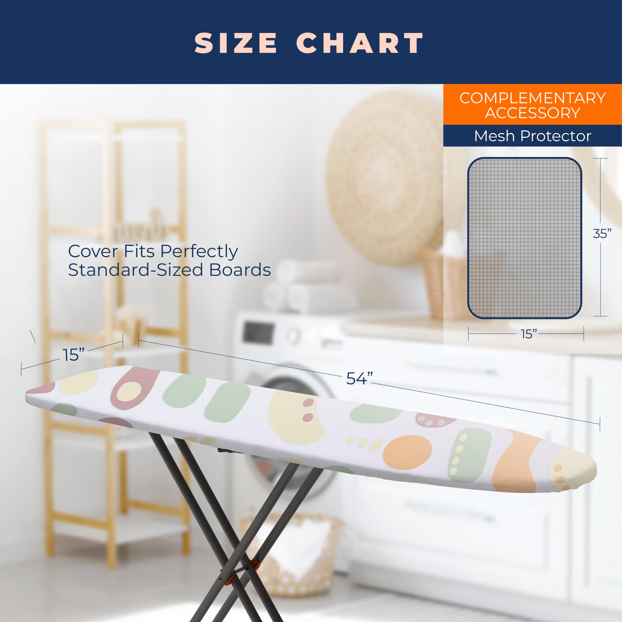 Happhom Ironing Board Cover And Pad Extra Thick Heavy Duty Padded 4 Layers Non Stick Scorch And Stain Resistant 15X54 And 3 Fast
