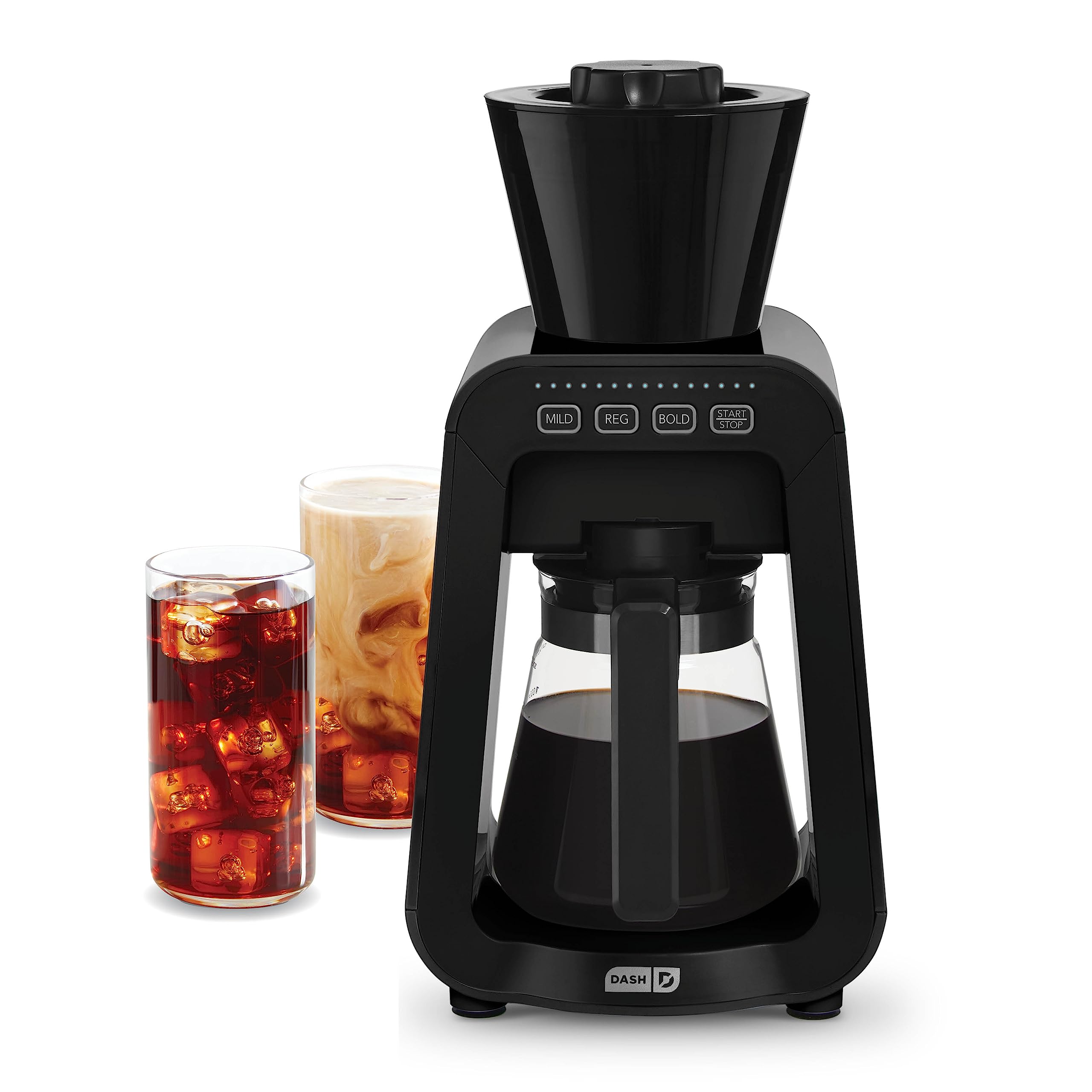 DASH Rapid Cold Brew Maker with VacuPress Technology with Glass Carafe for 40 Ounces of Instant Fresh Cold Brew Coffee or Iced T