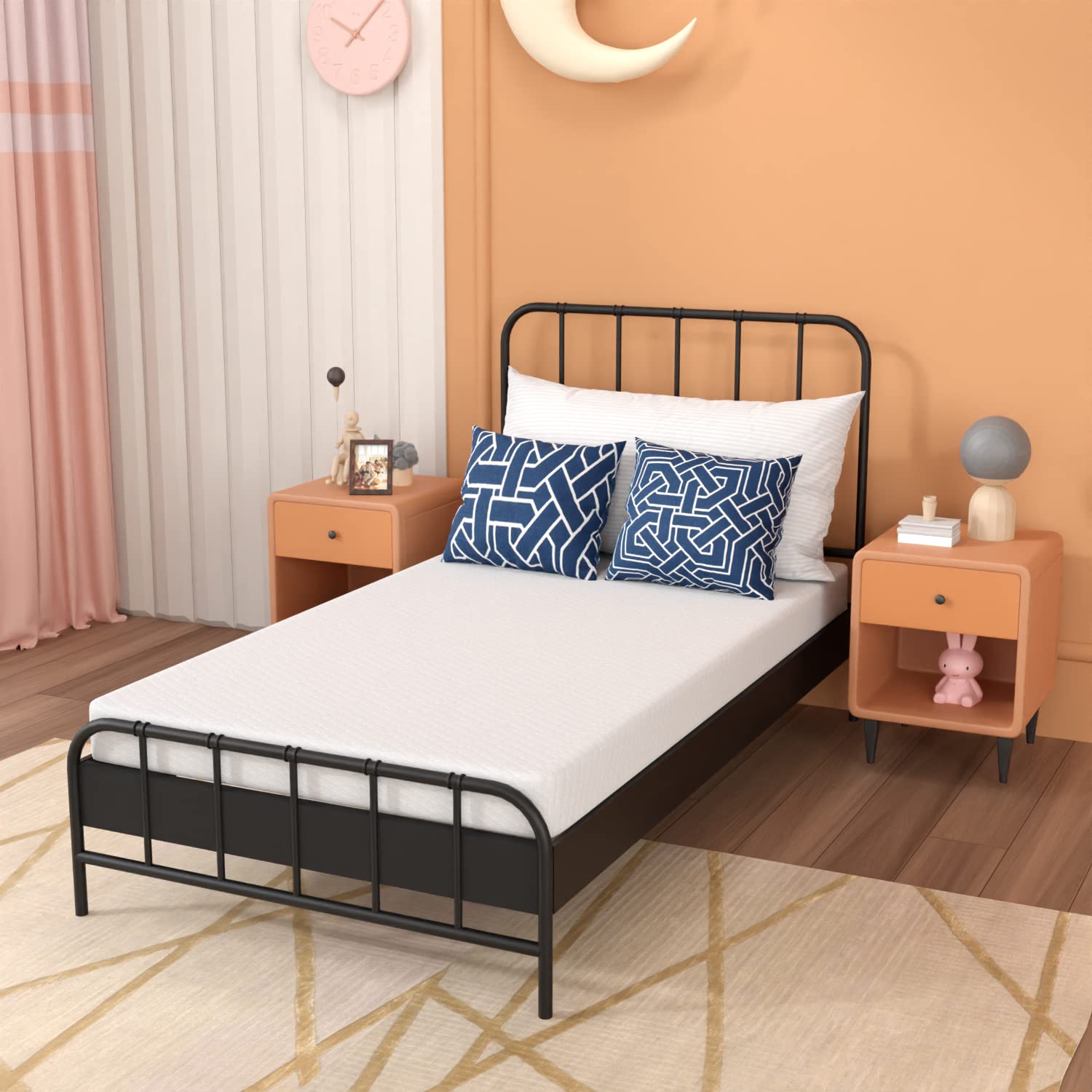 PayLessHere 5 Inch Twin Gel Memory Foam Mattress Fiberglass Free/CertiPUR-US Certified/Bed-in-a-Box/Cool Sleep & Comfy Support/M