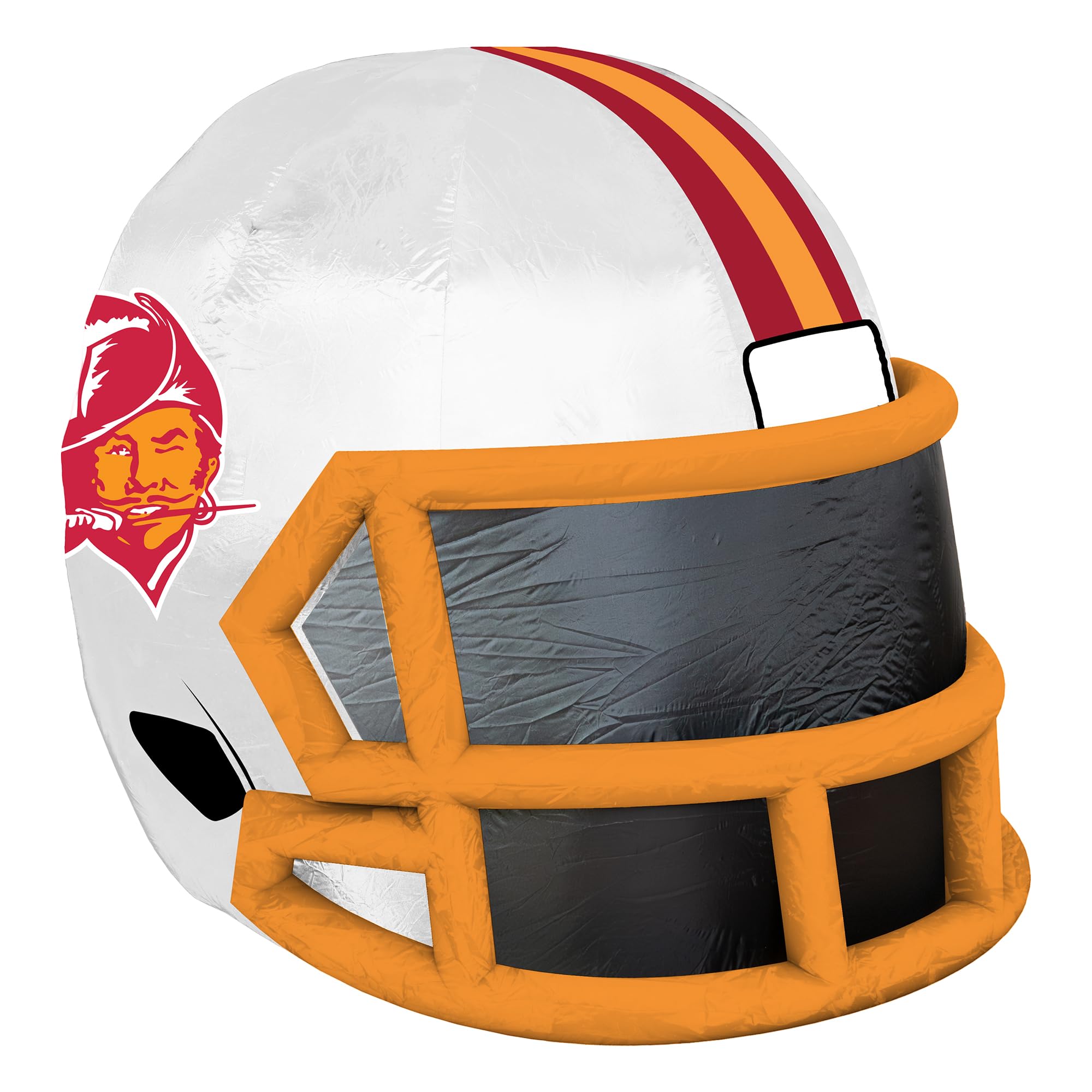 Sporticulture NFL Tampa Bay Buccaneers 4ft Inflatable Retro Helmet with LED Lights & Built-in Blower - Merchandise Decor Ideal f