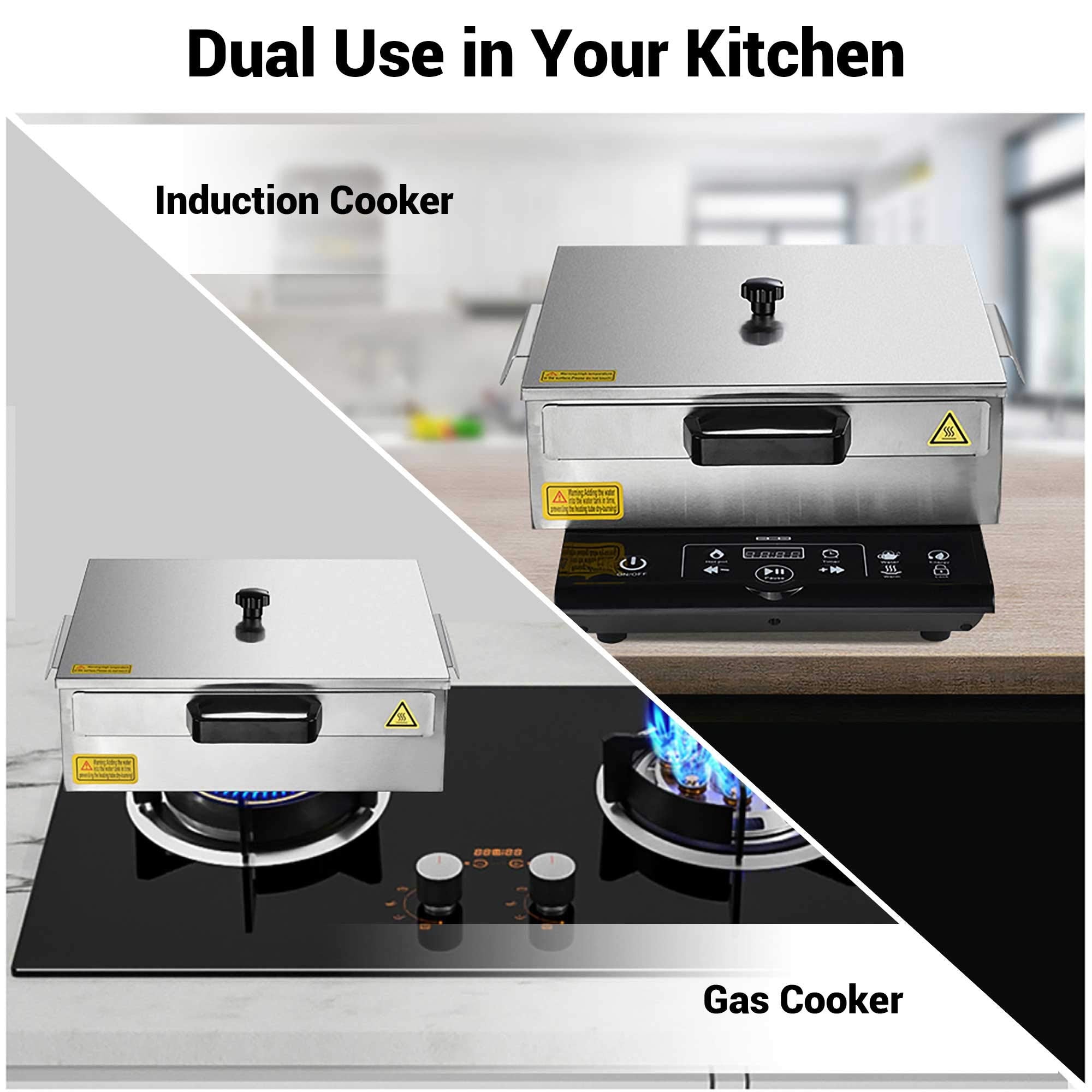 Wechef 1 Layer Rice Noodle Roll Steamer Machine Stainless Steel Extra Tray Cheung Fun