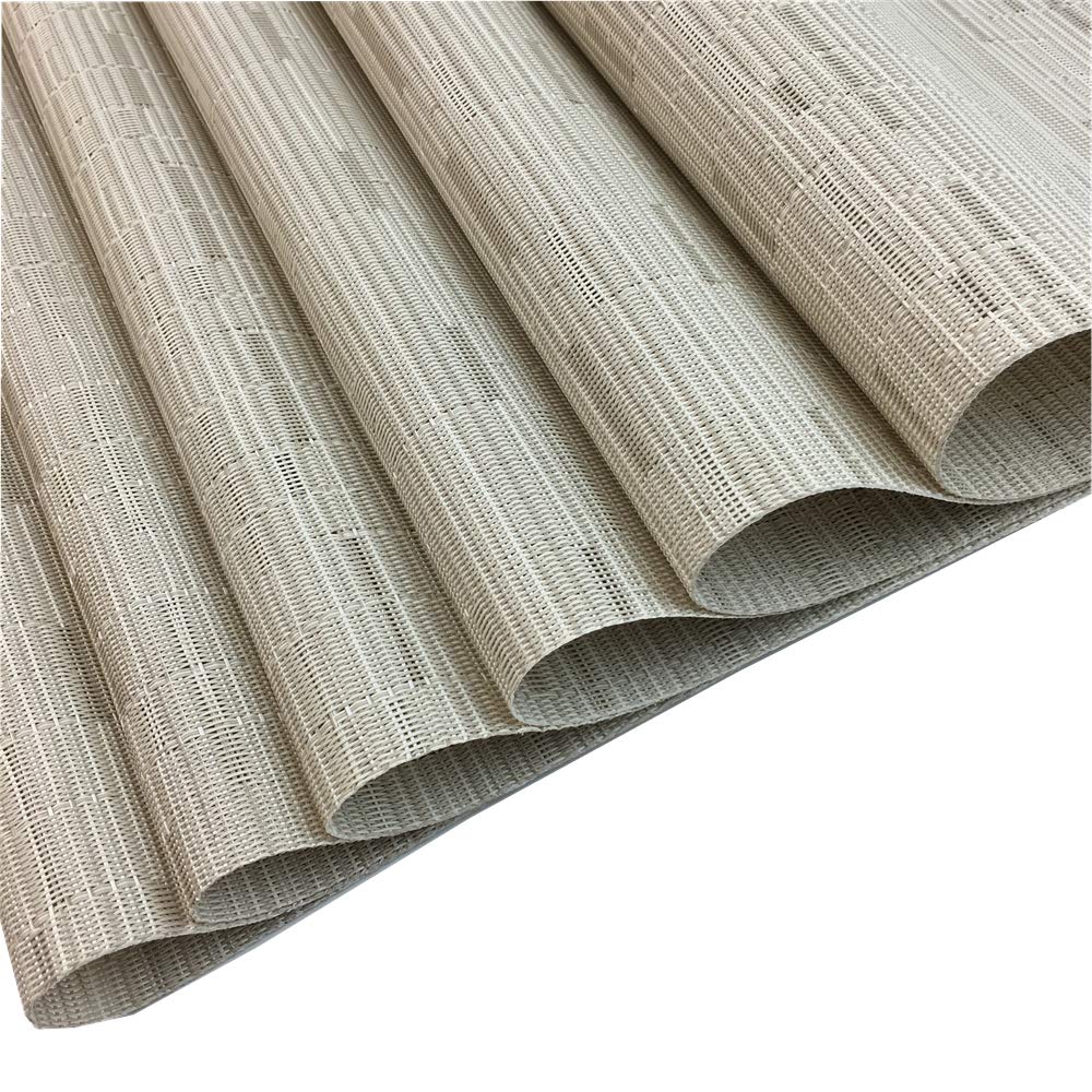 Red-A Placemats Set of 6 for Dining Table Heat-Resistant Washable Place Mats Woven Vinyl Kitchen Table Mats Easy to Clean Cream