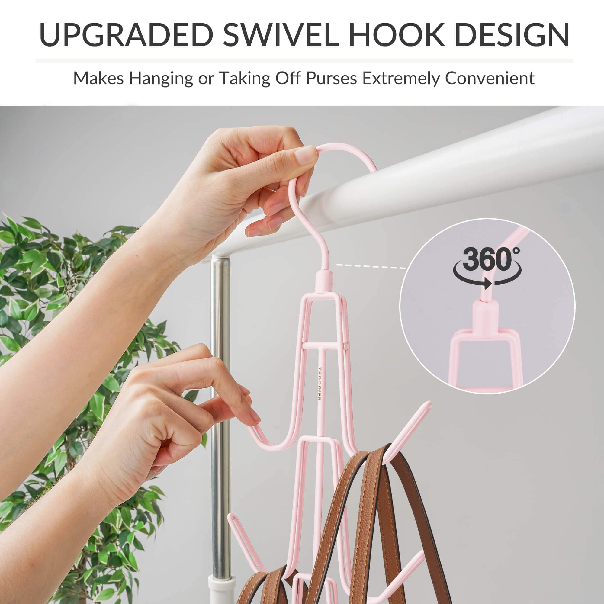 Zedodier Purse Hanger Organizer For Closet, Hanging Bag Holder, Keeping Purses Visible And In Good Condition, Metal Handbag Stor