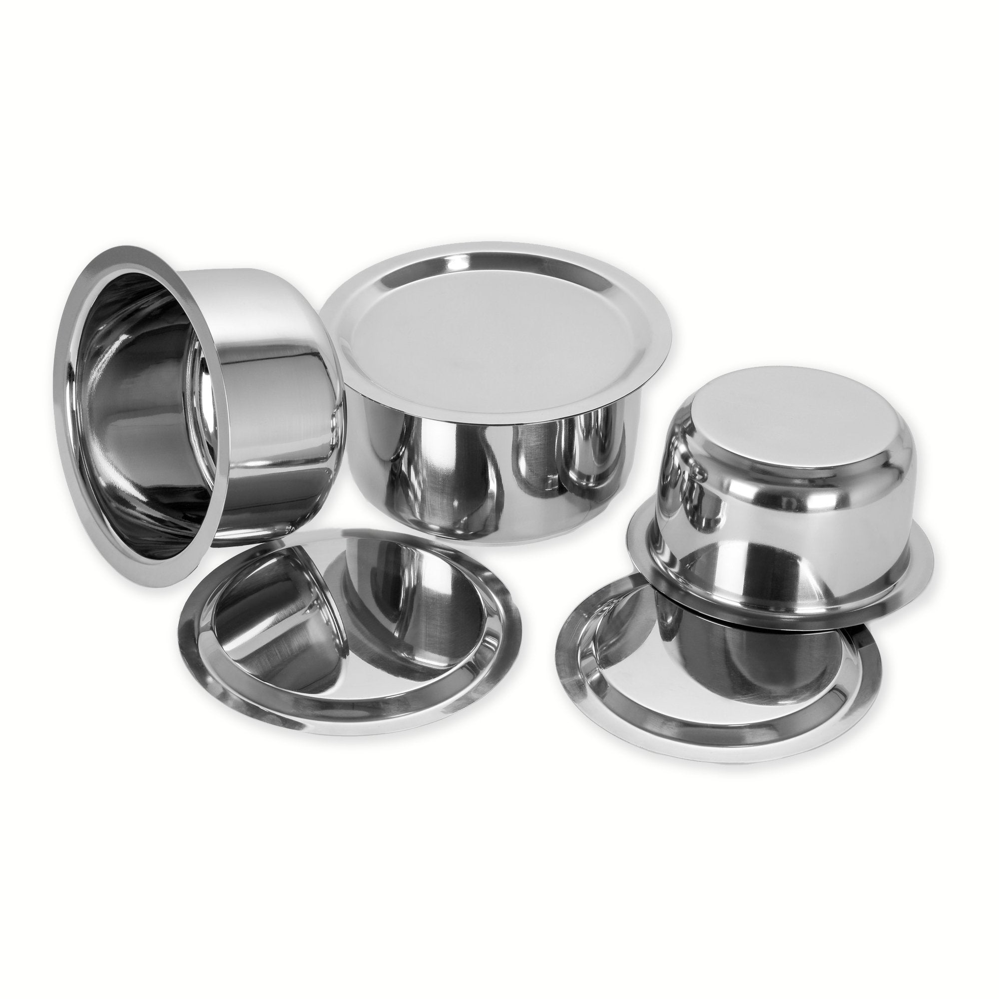 Sumeet Stainless Steel Tope Patila Cookware Set with Lid (1L  1.4L  1.8L)