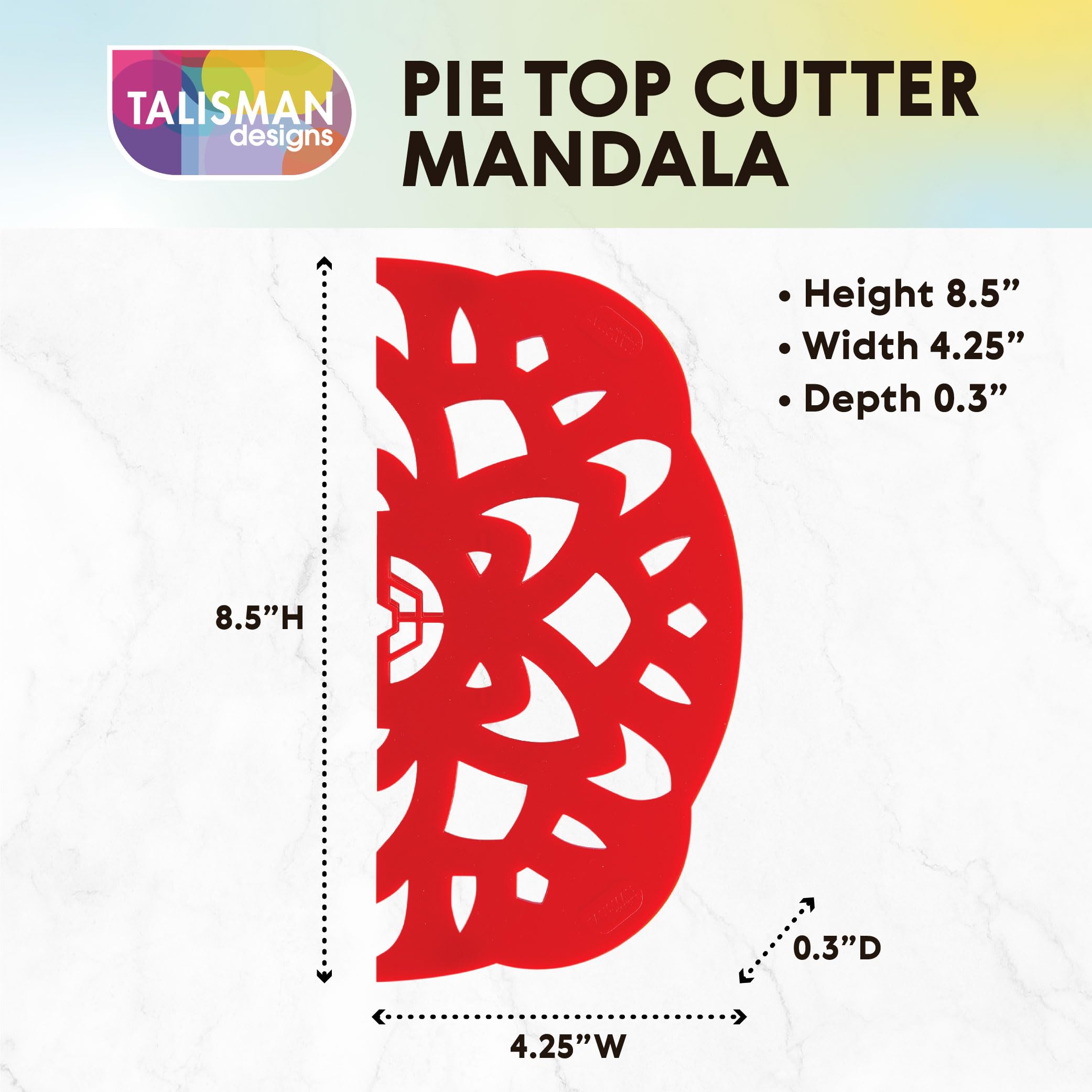 Talisman Designs Pie Top Cutter  10-Inch  Red  Pie Crust Cutter  Pie Decorating Tools  Pie Pastry Baking Accessories  Stencil Crust Cutout