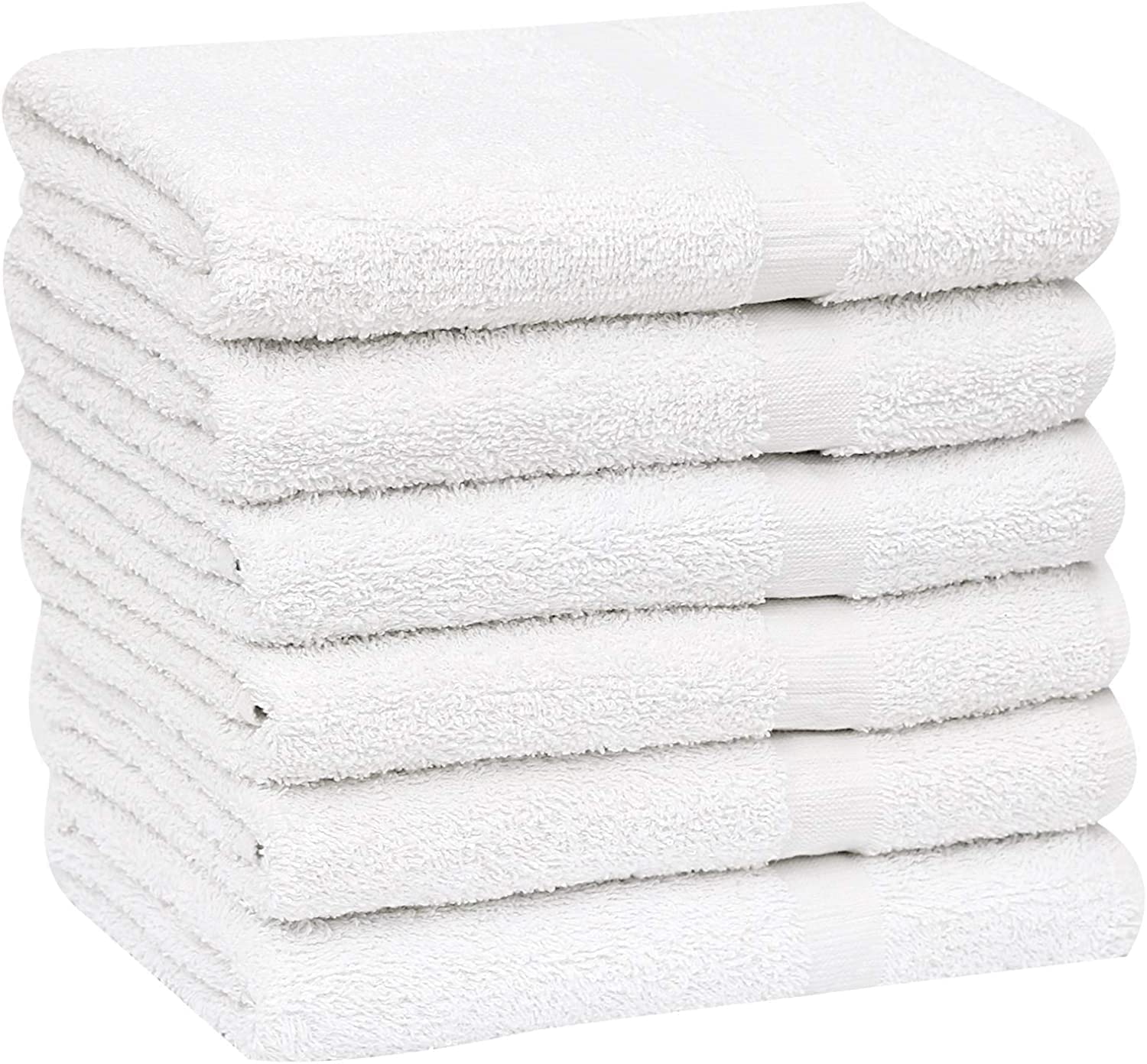 GOLD TEXTILES 60 Pack Economy White Bath Towels Bulk (22x44 Inches) Cotton Blend Multi-Purpose Hotel Towel for Commercial and Home Use - Lightweight  Easy Care & Quick Drying Towels