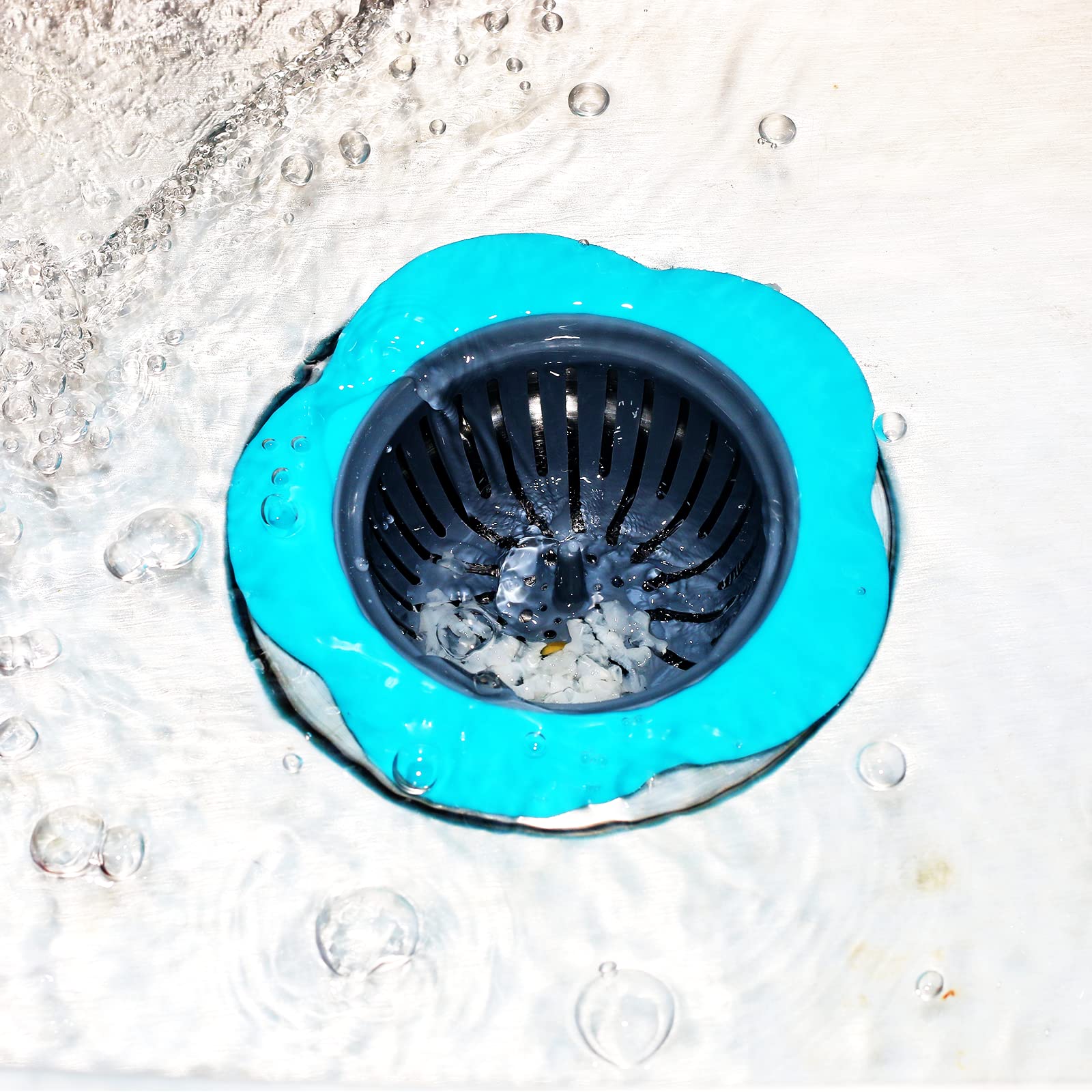 Owfvlazi Silicone Kitchen Sink Filter Strainer Set,4.5'' Universal Bathroom Sink Drain Stopper For Kitchen Waste, Garbage,Vegeta
