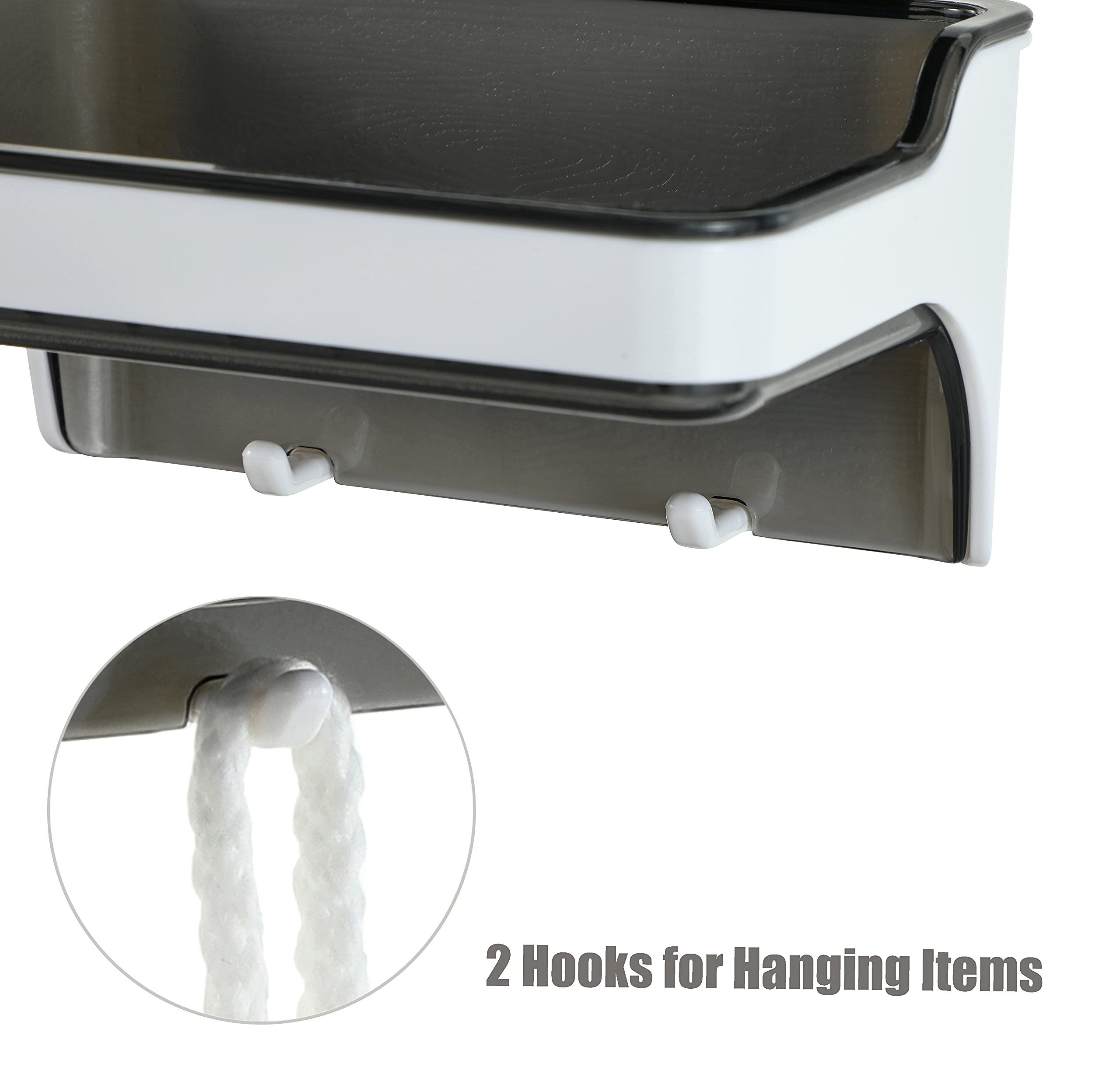 Mantto Soap Dish With Hooks Soap Holder Soap Saver Soap Tray With Drain For Shower Bathroom Kitchen, Bar Soap Holder Adhesive Wa