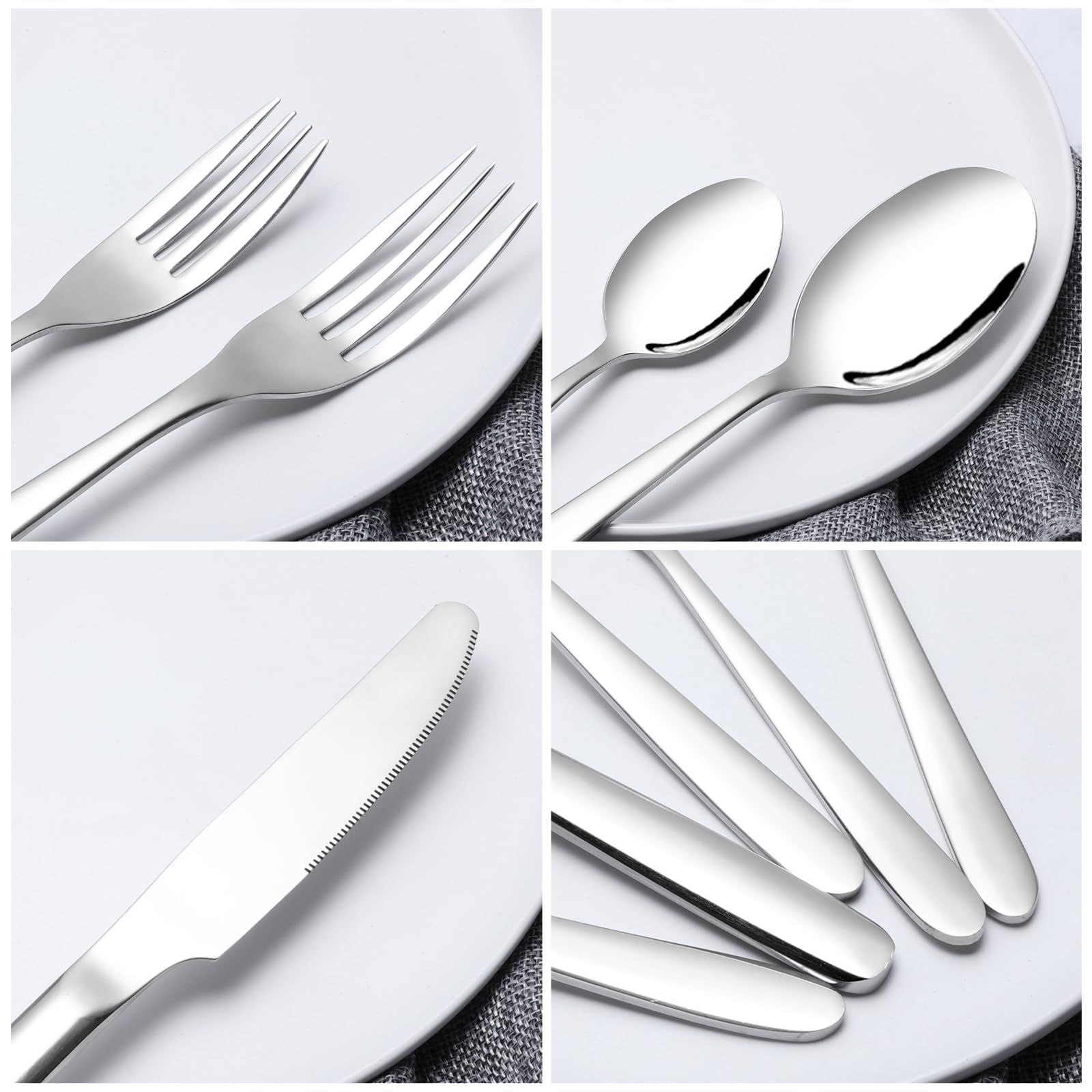 Kekow 30-Piece Silverware Set Service For 6, Stainless Steel Flatware Set, Mirror Polished