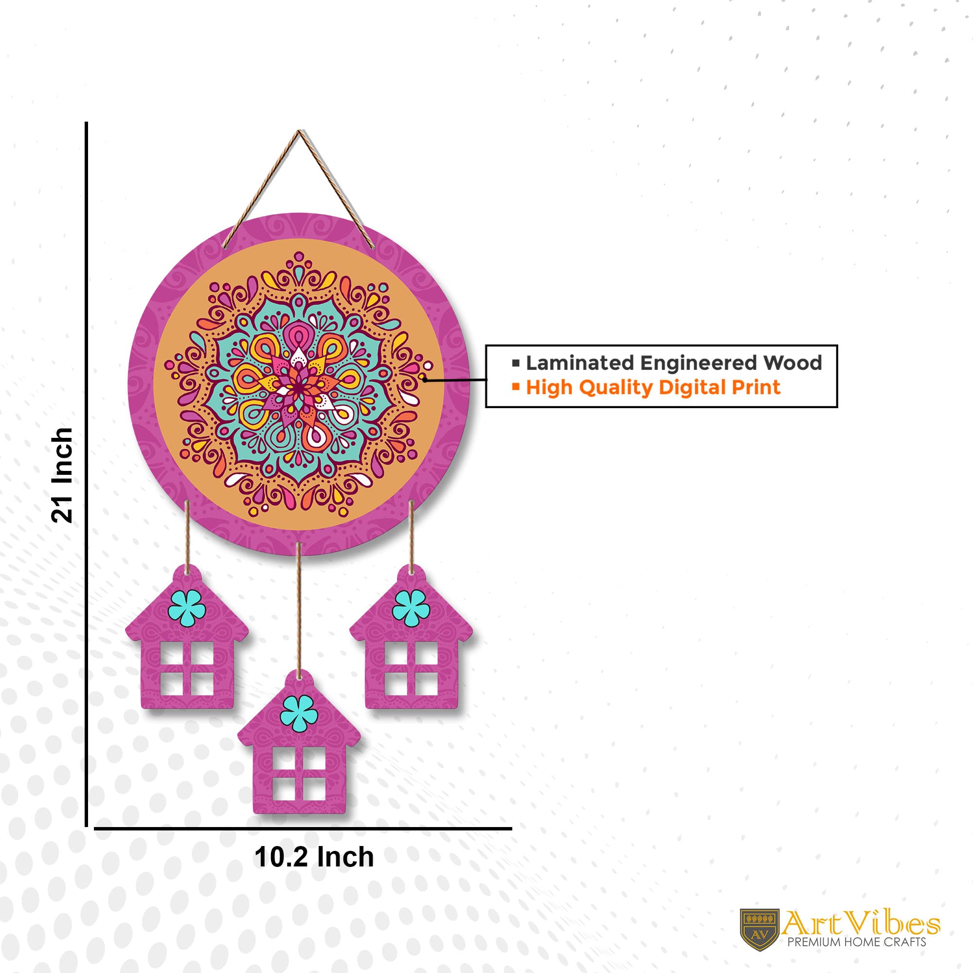 Artvibes Designer Wooden Wall Hanging Decoration Items for Home | Gifts | Bedroom | Wood Decorative Hanger for Living Room | Mod