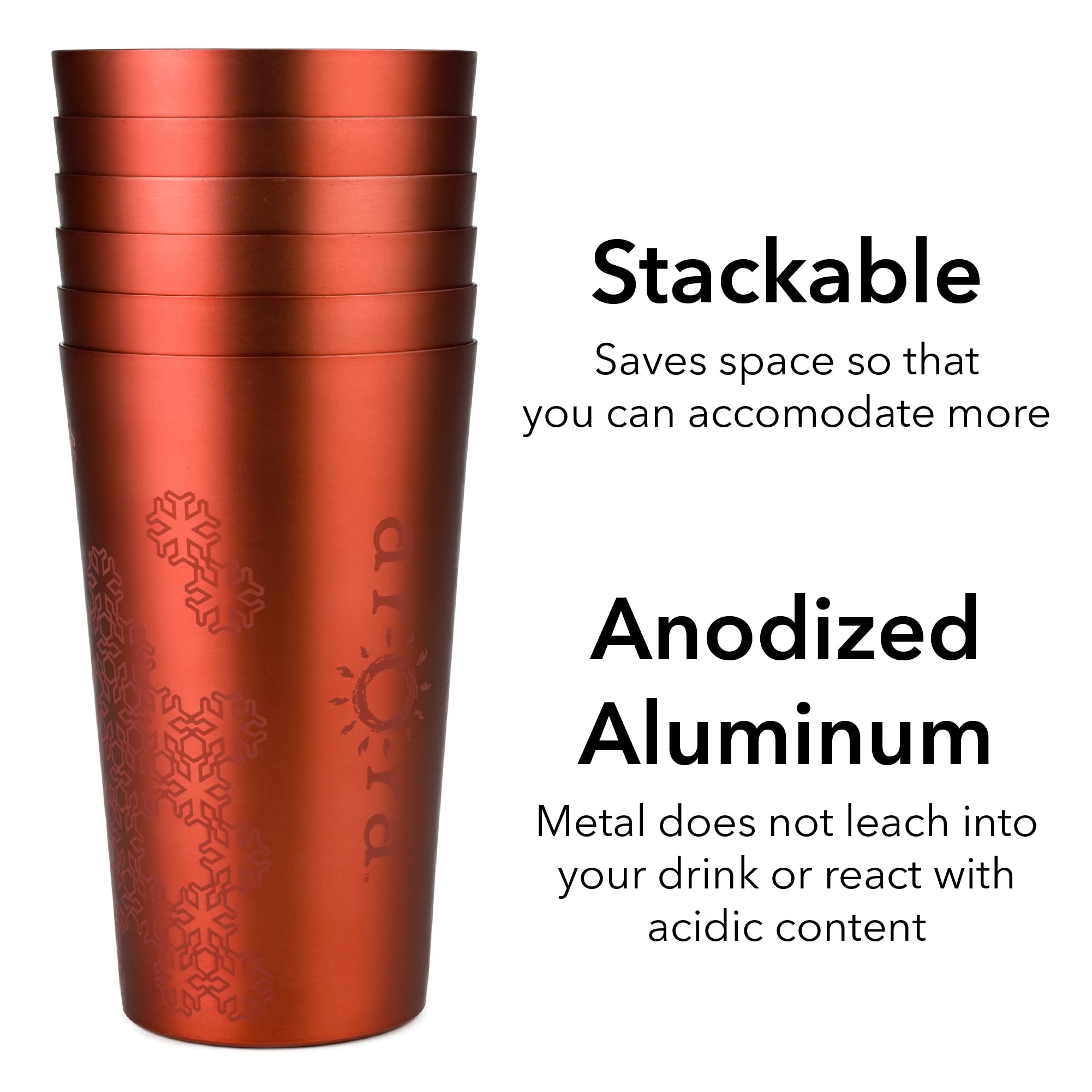 Arora Aluminum Cups for Drinks  Metal Color-Changing Red Tumbler  Aluminum 30oz Cup  Set of 6