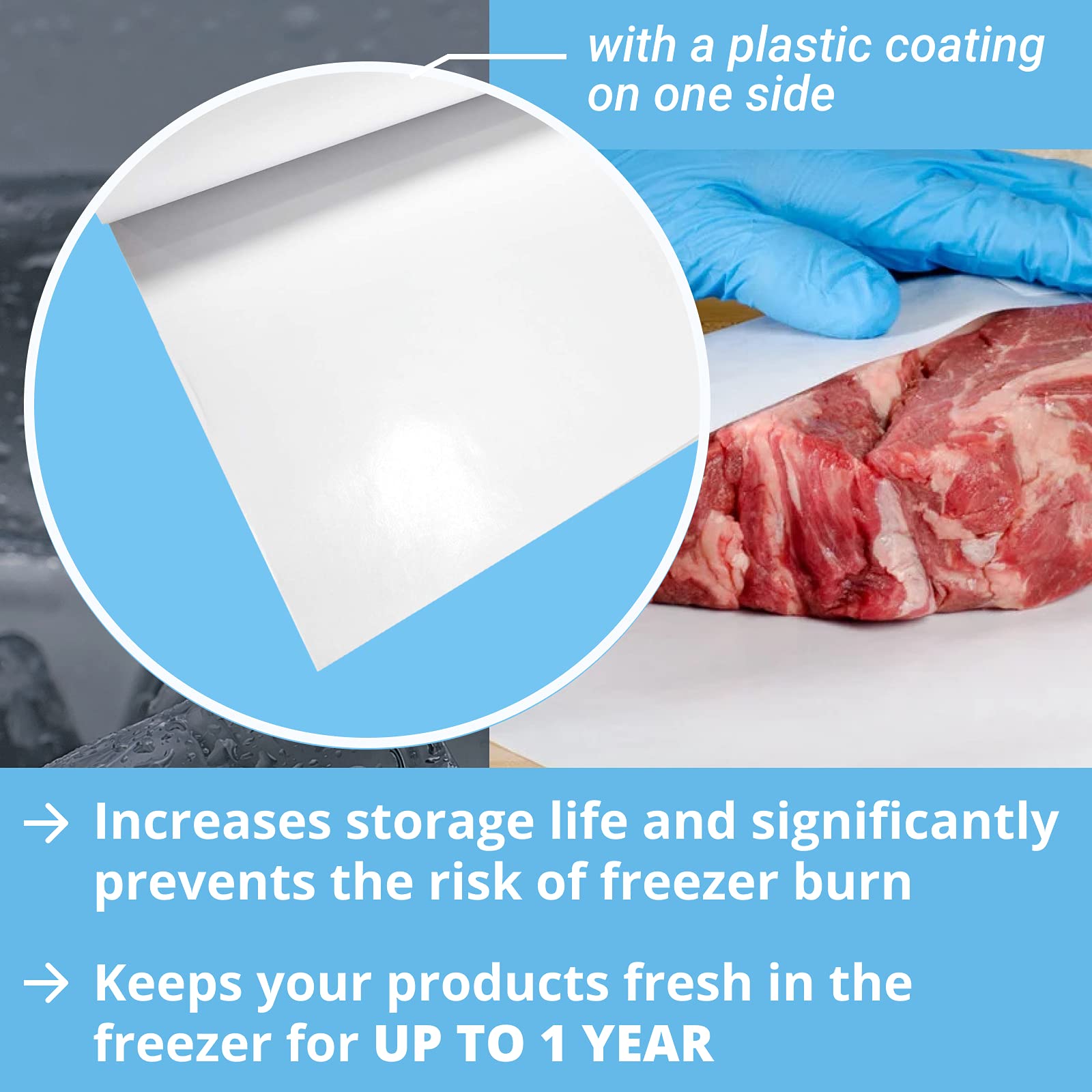 Idl Packaging 24'' X 1100' Freezer Paper Roll For Meat And Fish - Plastic Coated Freezer Wrap For Maximum Protection - Safer Cho