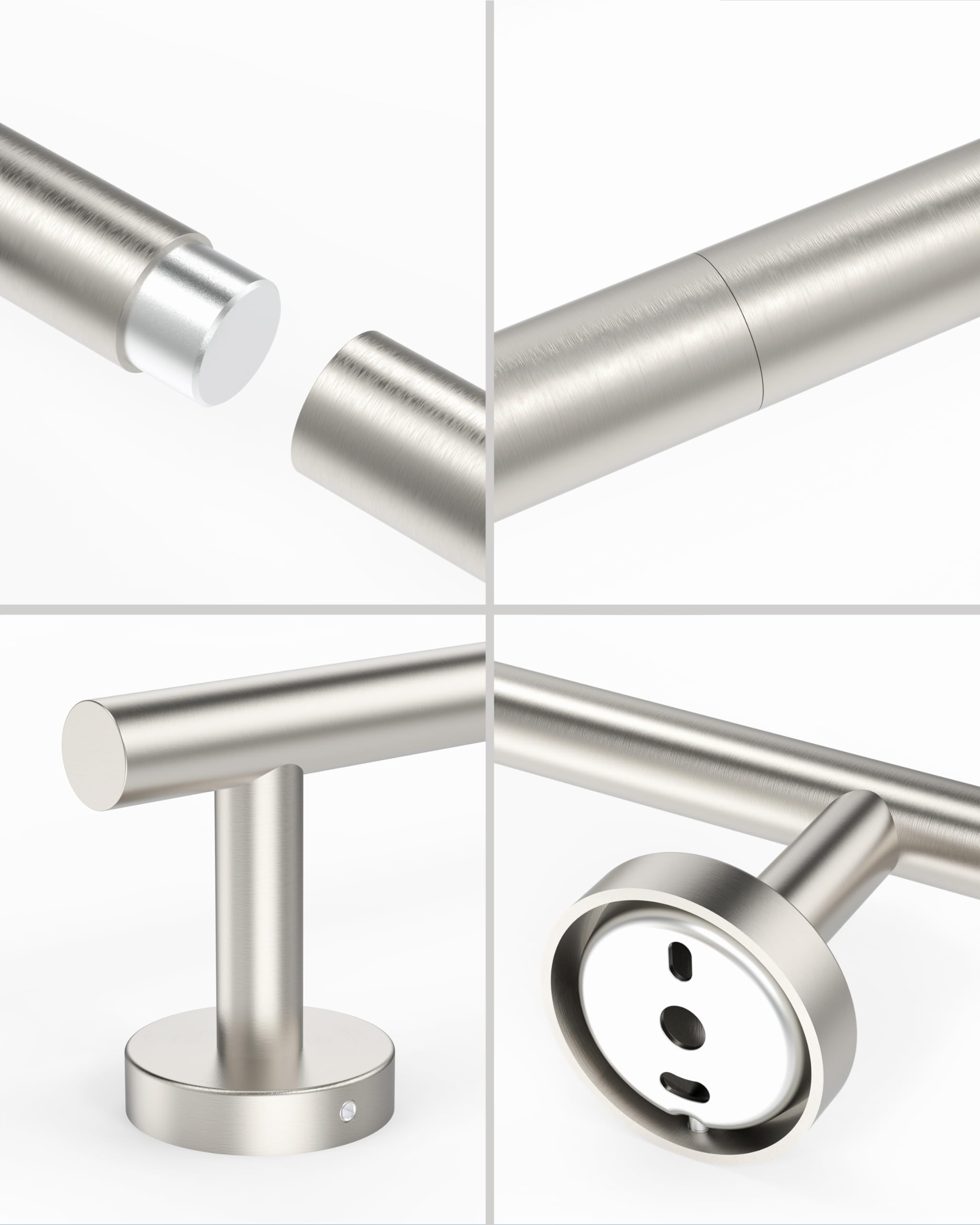 Wzkaly Brushed Grey Towel Bar, 16 Inch 304 Stainless Steel Towel Rack Bathroom, Towel Holder Brushed Grey Wall Mount, Total Leng